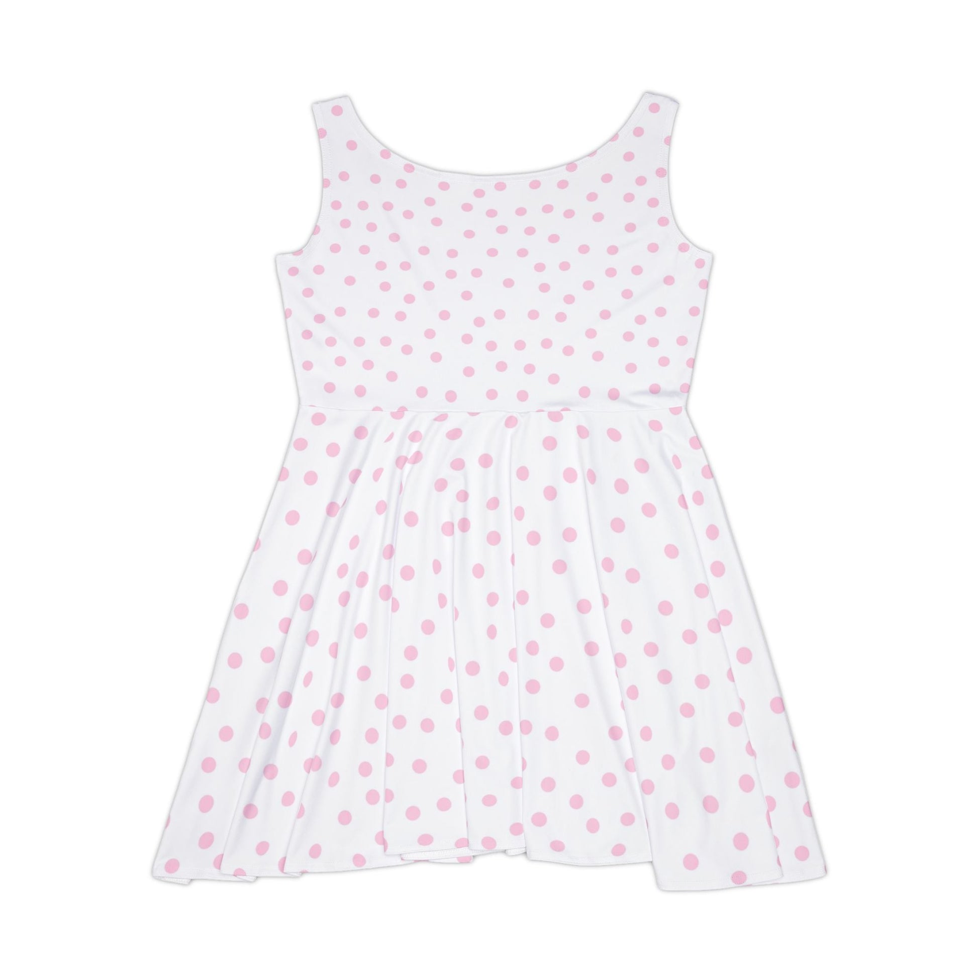 White and Pink Polka Dot Skater Dress, Artsulli - Art is Long, Life is Short, All Over Prints, , , , , , , 