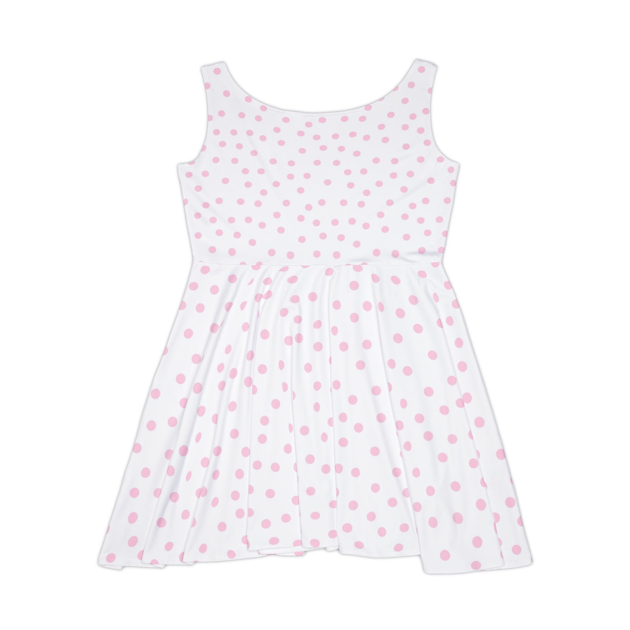 White and Pink Polka Dot Skater Dress, Artsulli - Art is Long, Life is Short, All Over Prints, , , , , , , 