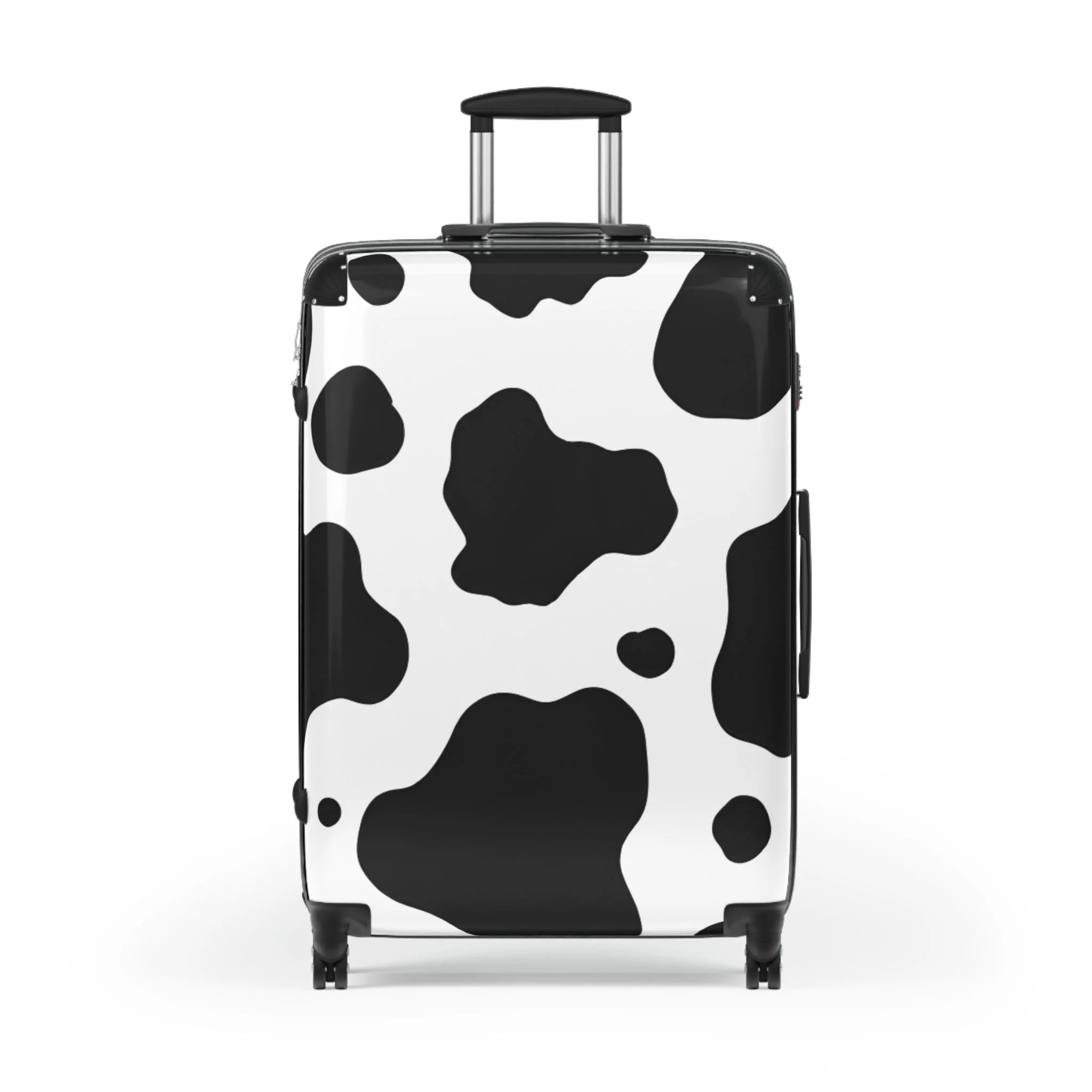White Black Cow Print Hard Shell Luggage Adjustable Handle Spinner Wheels, Artsulli - Art is Long, Life is Short, Bags, Size, Large, Color, Black, , , 33996133749866