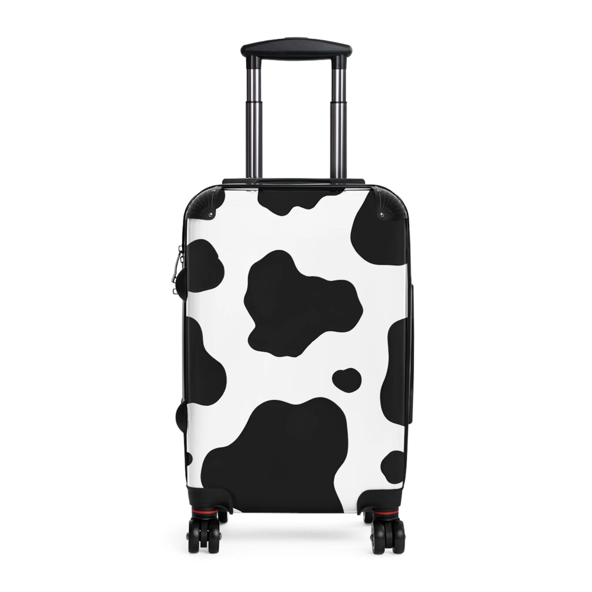 White Black Cow Print Hard Shell Luggage Adjustable Handle Spinner Wheels, Artsulli - Art is Long, Life is Short, Bags, Size, Small, Color, Black, , , 34018190575547