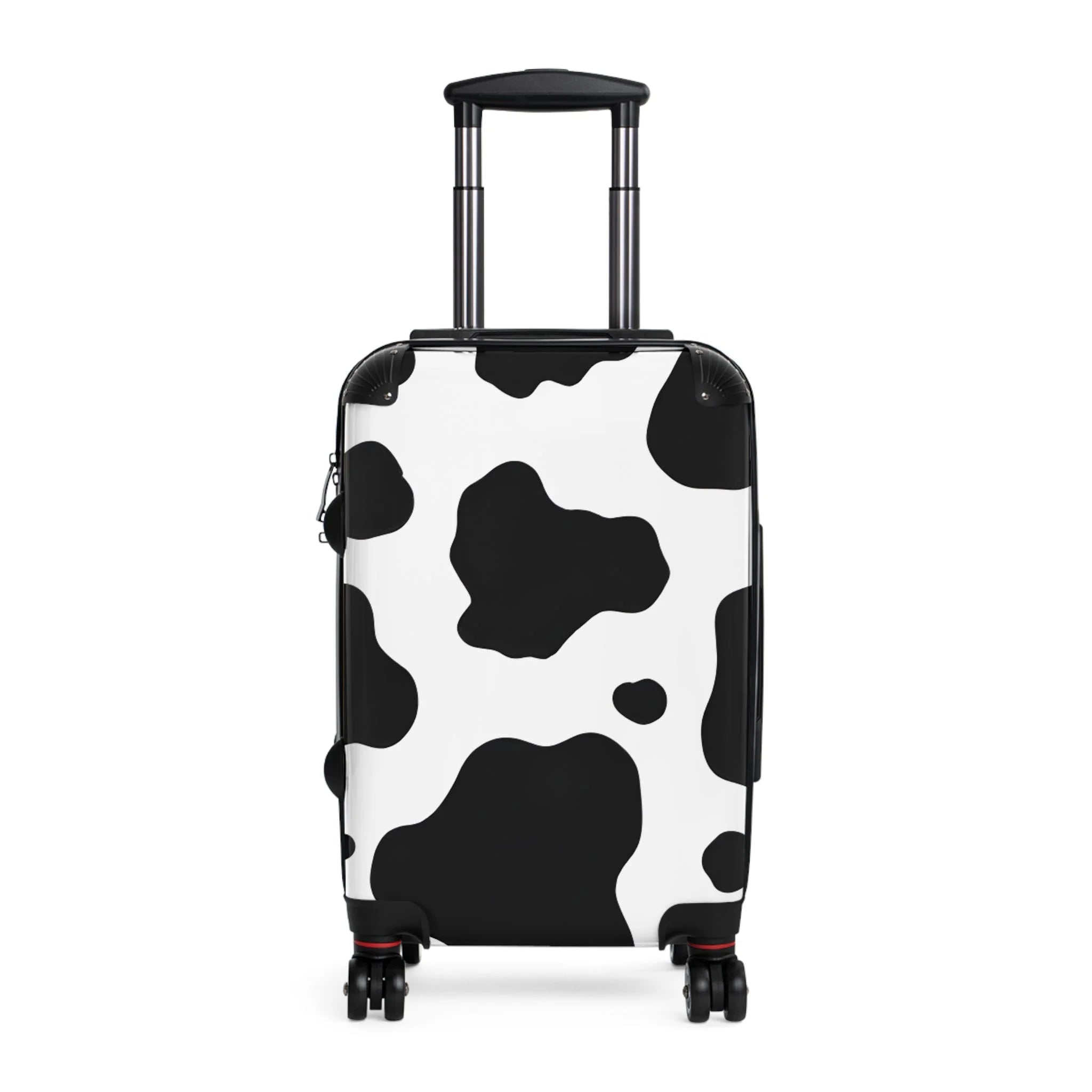 White Black Cow Print Hard Shell Luggage Adjustable Handle Spinner Wheels, Artsulli - Art is Long, Life is Short, Bags, Size, Small, Color, Black, , , 34018190575547