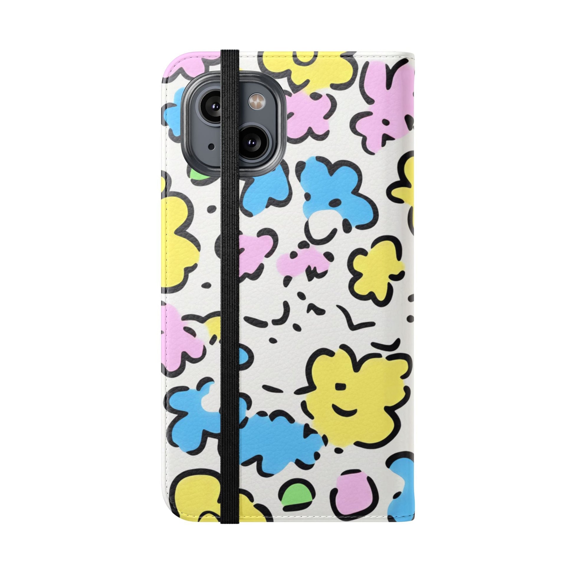 White Colorful Floral Flip Cases, Artsulli - Art is Long, Life is Short, Phone Case, , , , , , , 