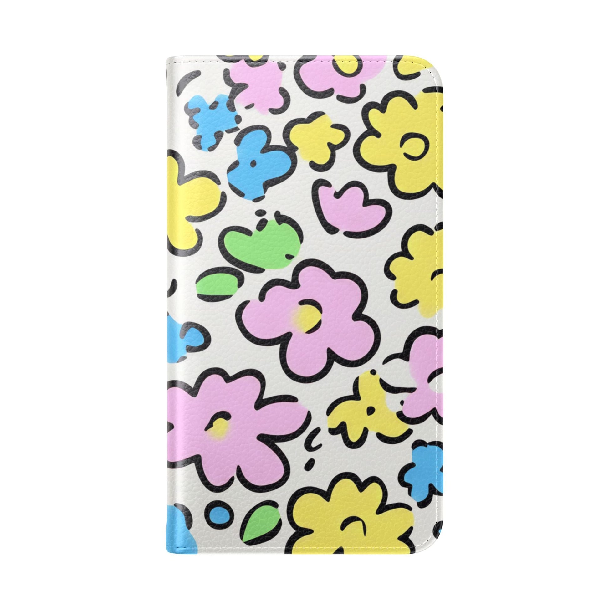 White Colorful Floral Flip Cases, Artsulli - Art is Long, Life is Short, Phone Case, , , , , , , 