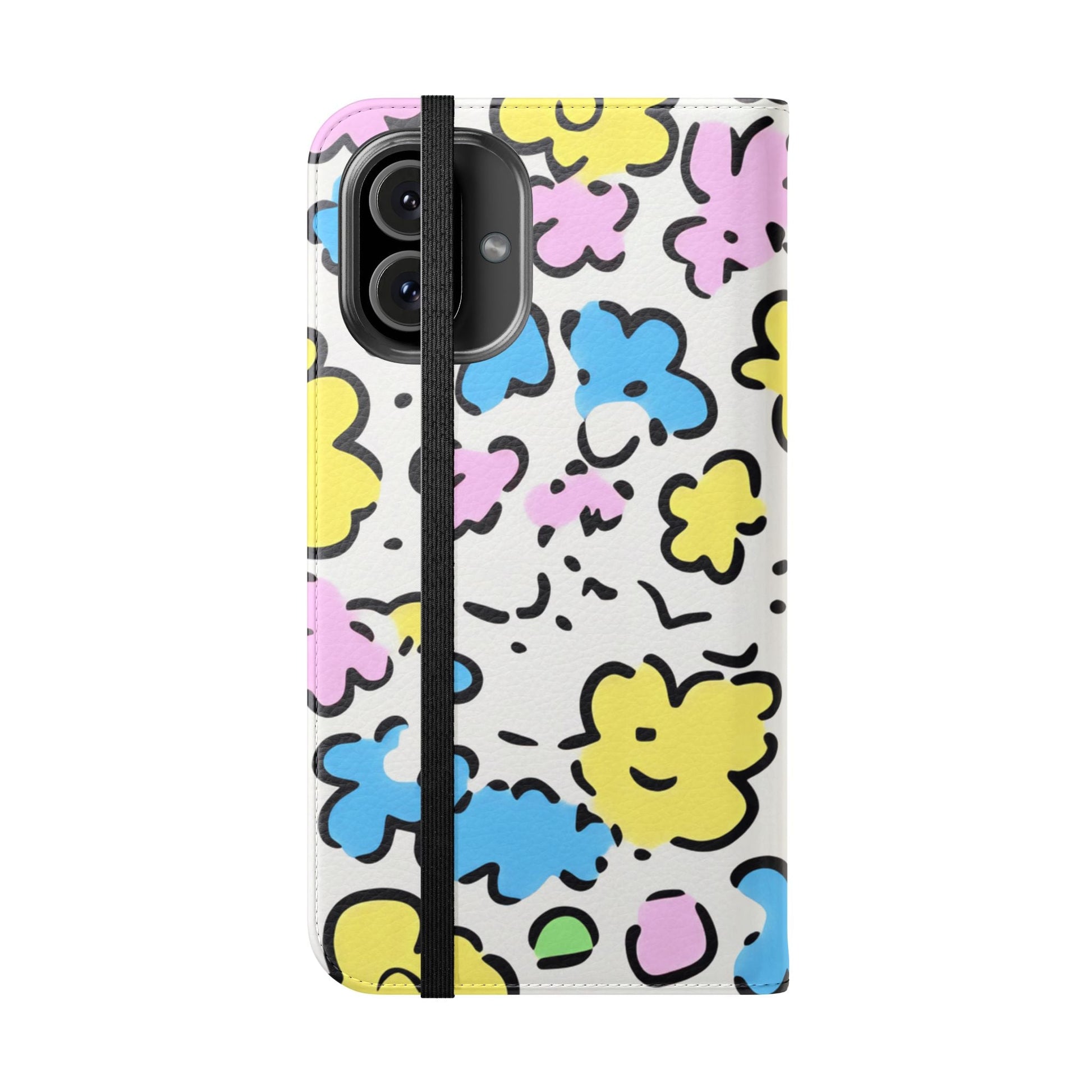 White Colorful Floral Flip Cases, Artsulli - Art is Long, Life is Short, Phone Case, , , , , , , 