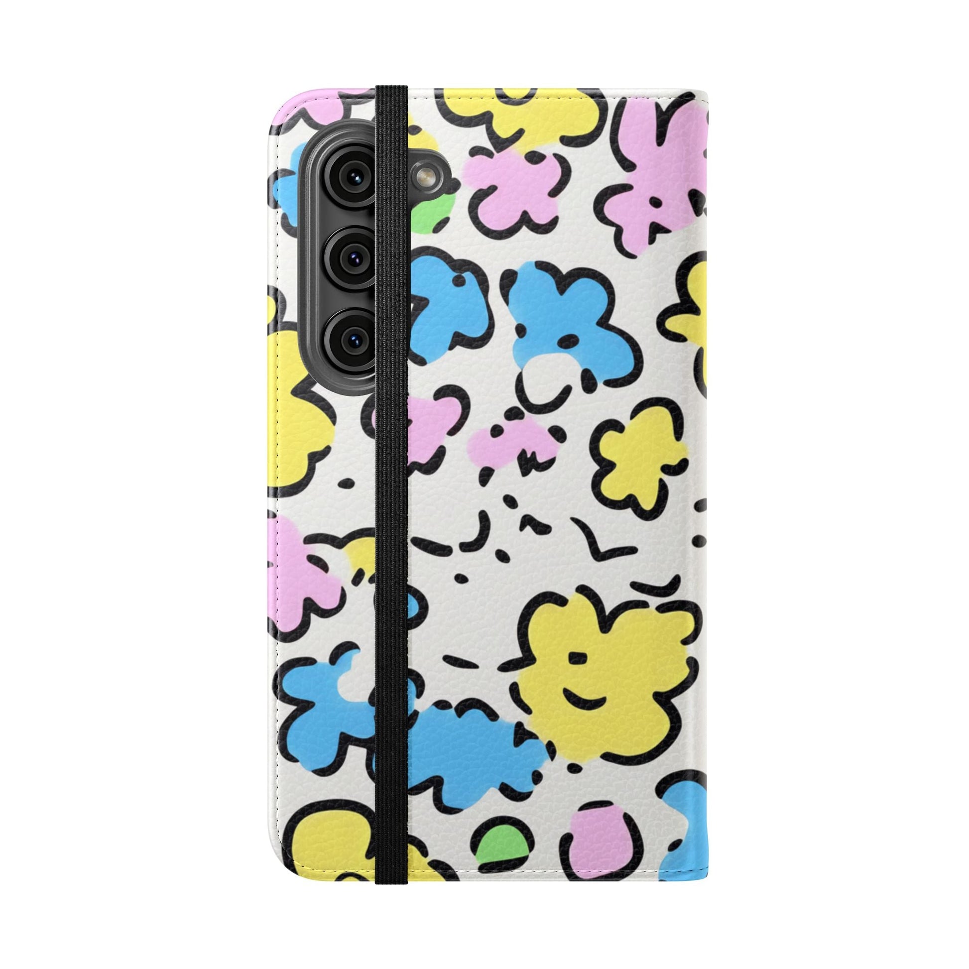 White Colorful Floral Flip Cases, Artsulli - Art is Long, Life is Short, Phone Case, , , , , , , 