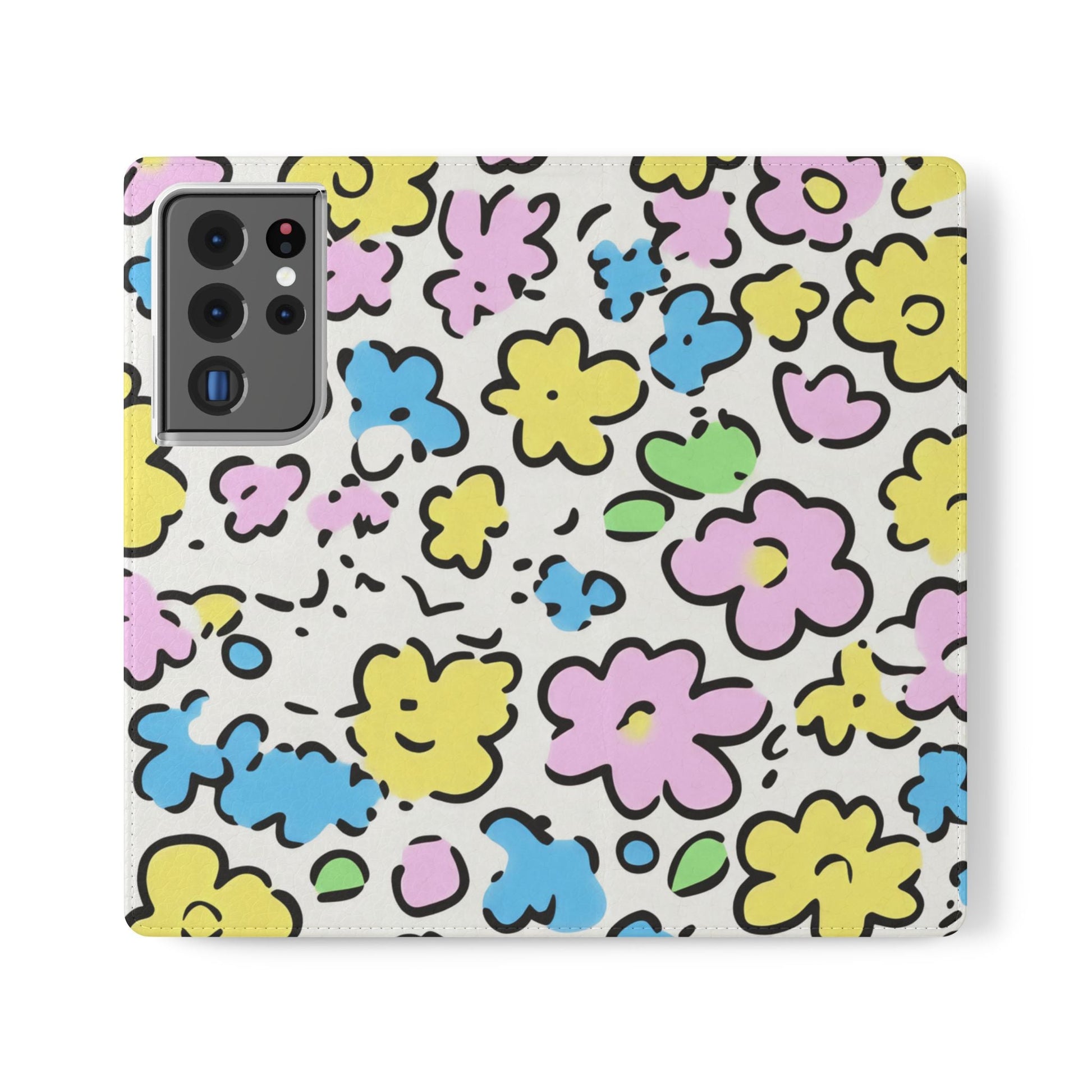 White Colorful Floral Flip Cases, Artsulli - Art is Long, Life is Short, Phone Case, Size, Samsung Galaxy S21 Ultra, , , , , 10571789286607862503