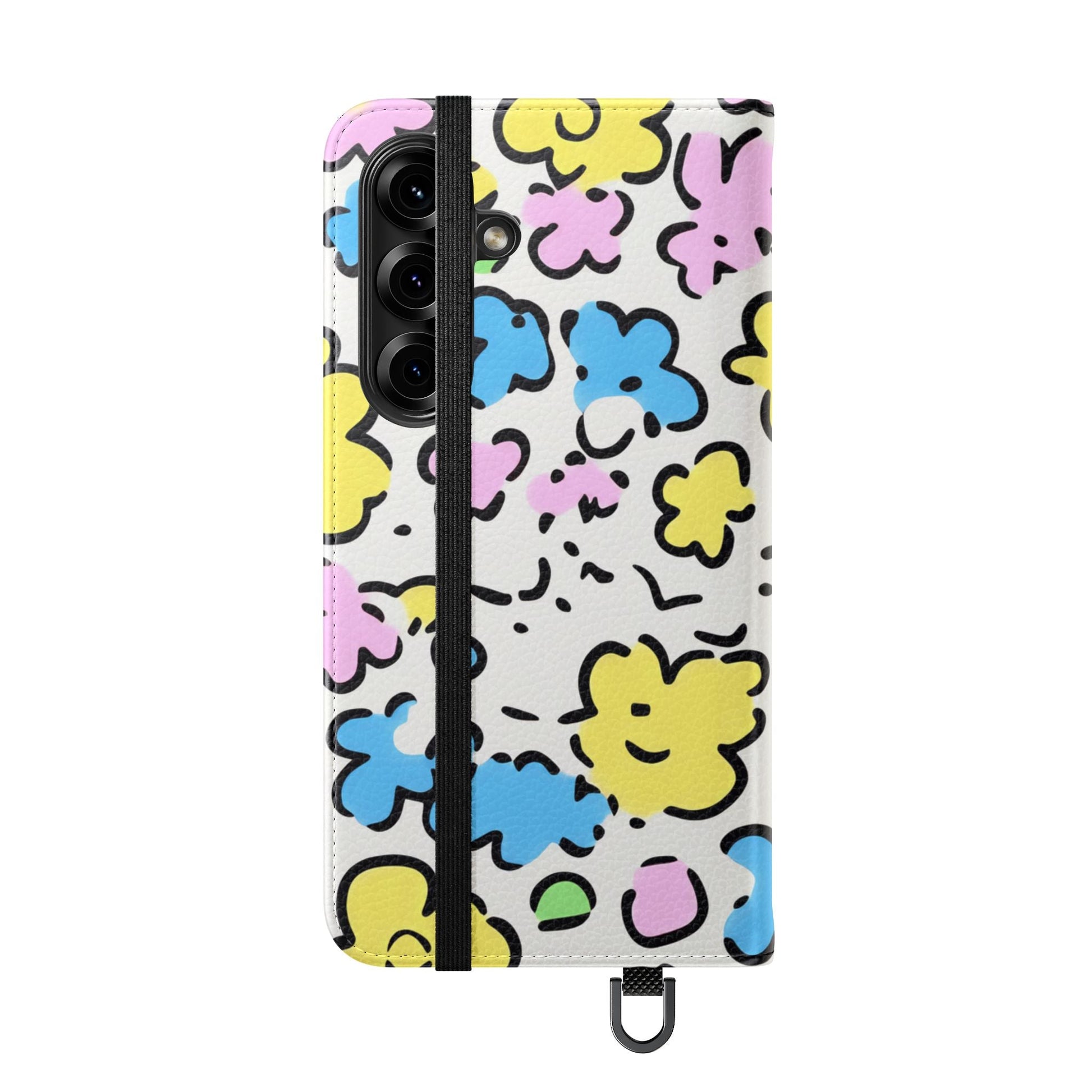 White Colorful Floral Flip Cases, Artsulli - Art is Long, Life is Short, Phone Case, , , , , , , 