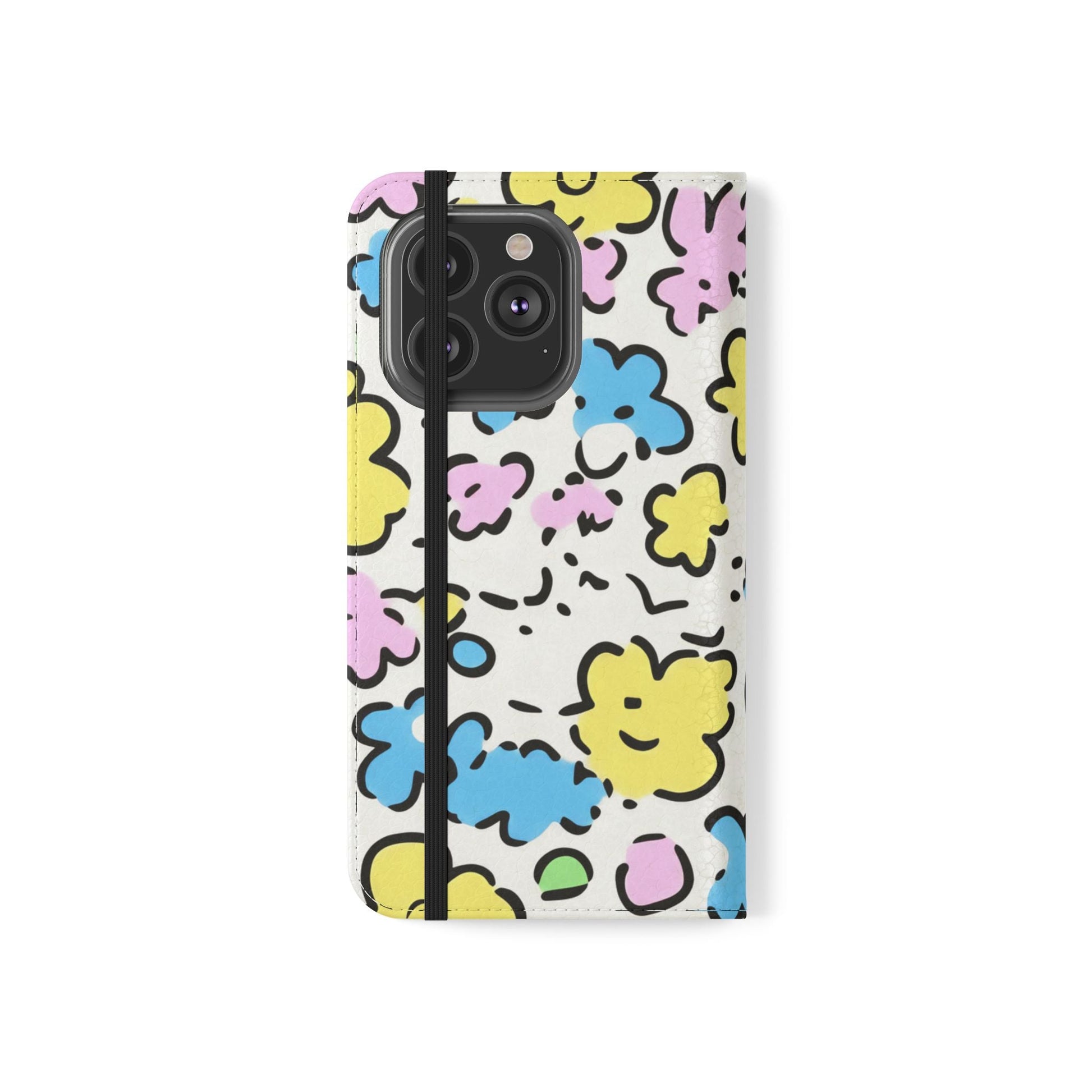 White Colorful Floral Flip Cases, Artsulli - Art is Long, Life is Short, Phone Case, , , , , , , 