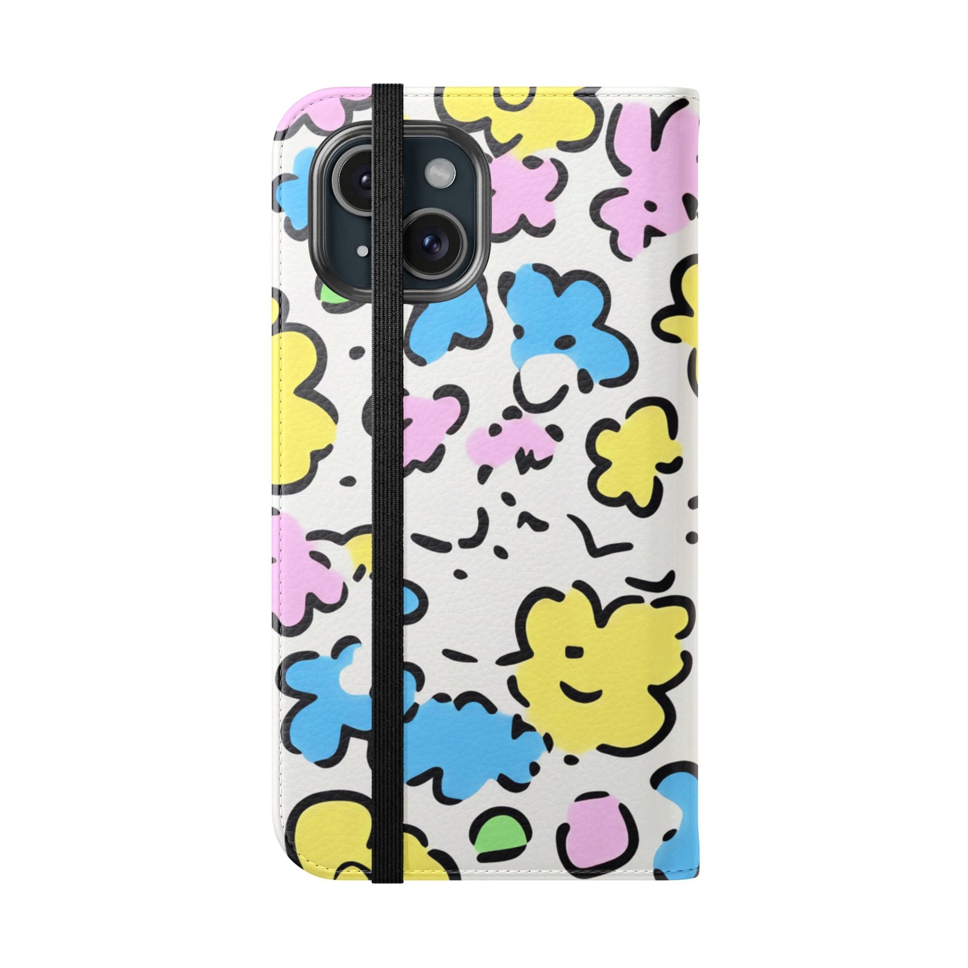 White Colorful Floral Flip Cases, Artsulli - Art is Long, Life is Short, Phone Case, , , , , , , 