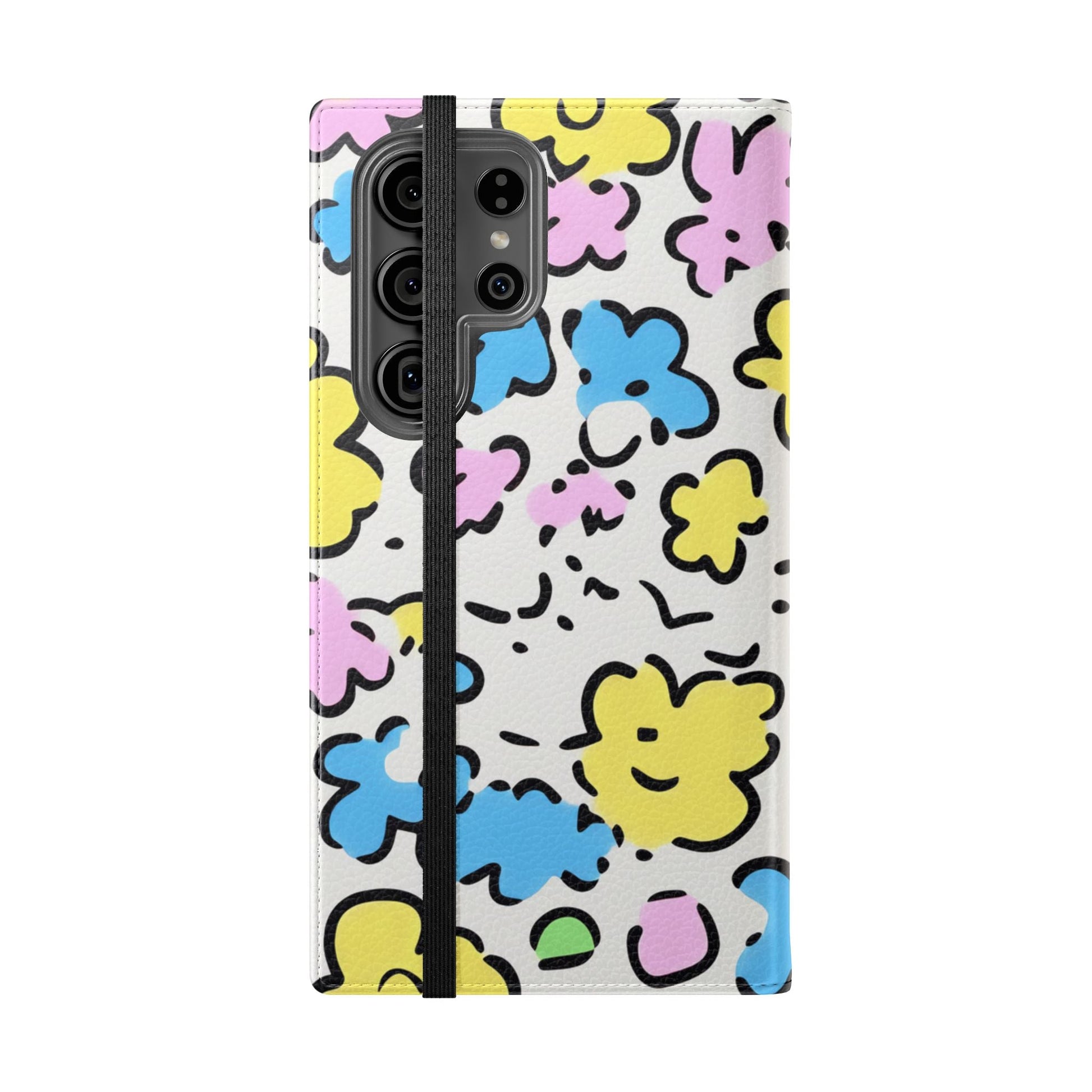 White Colorful Floral Flip Cases, Artsulli - Art is Long, Life is Short, Phone Case, , , , , , , 