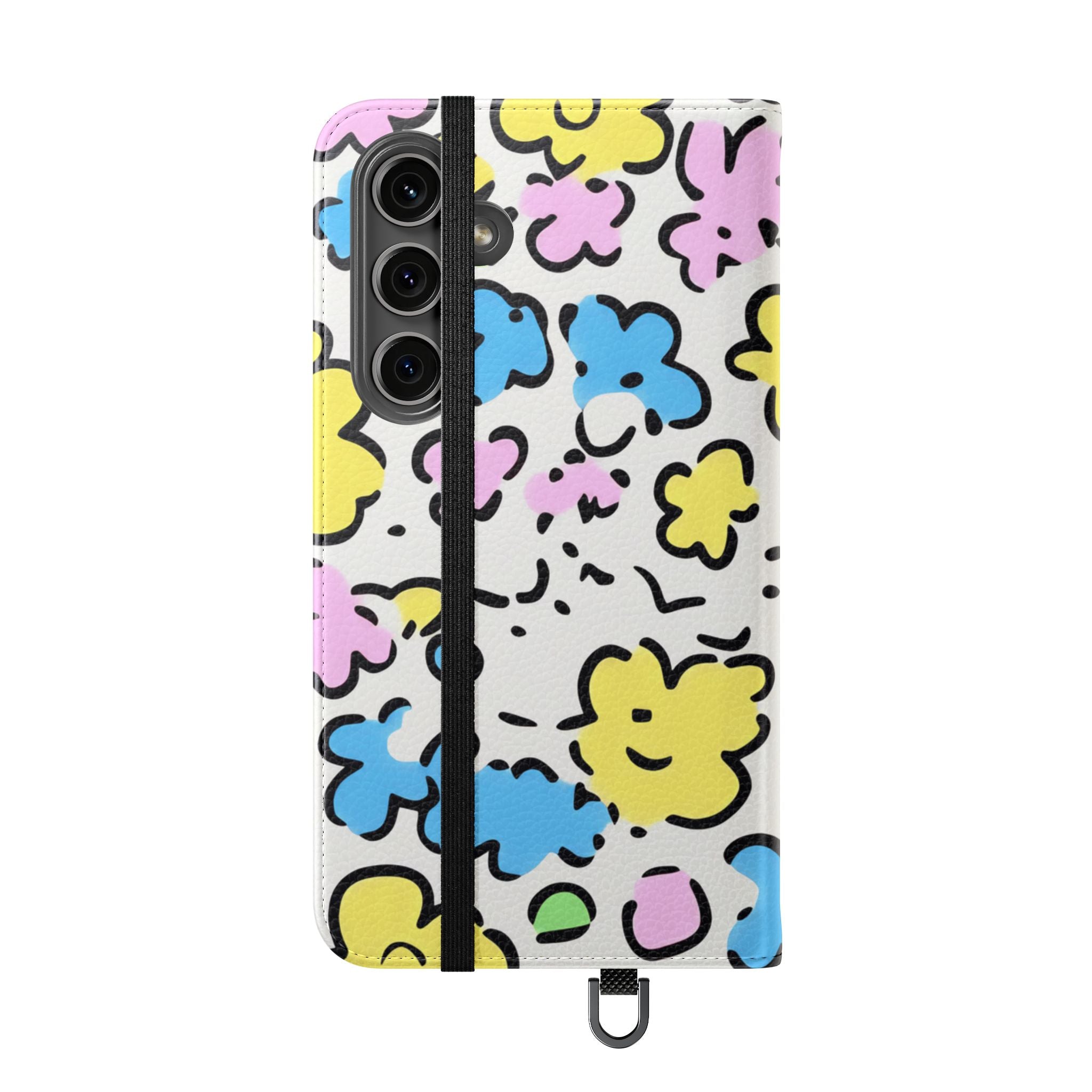 White Colorful Floral Flip Cases, Artsulli - Art is Long, Life is Short, Phone Case, , , , , , , 