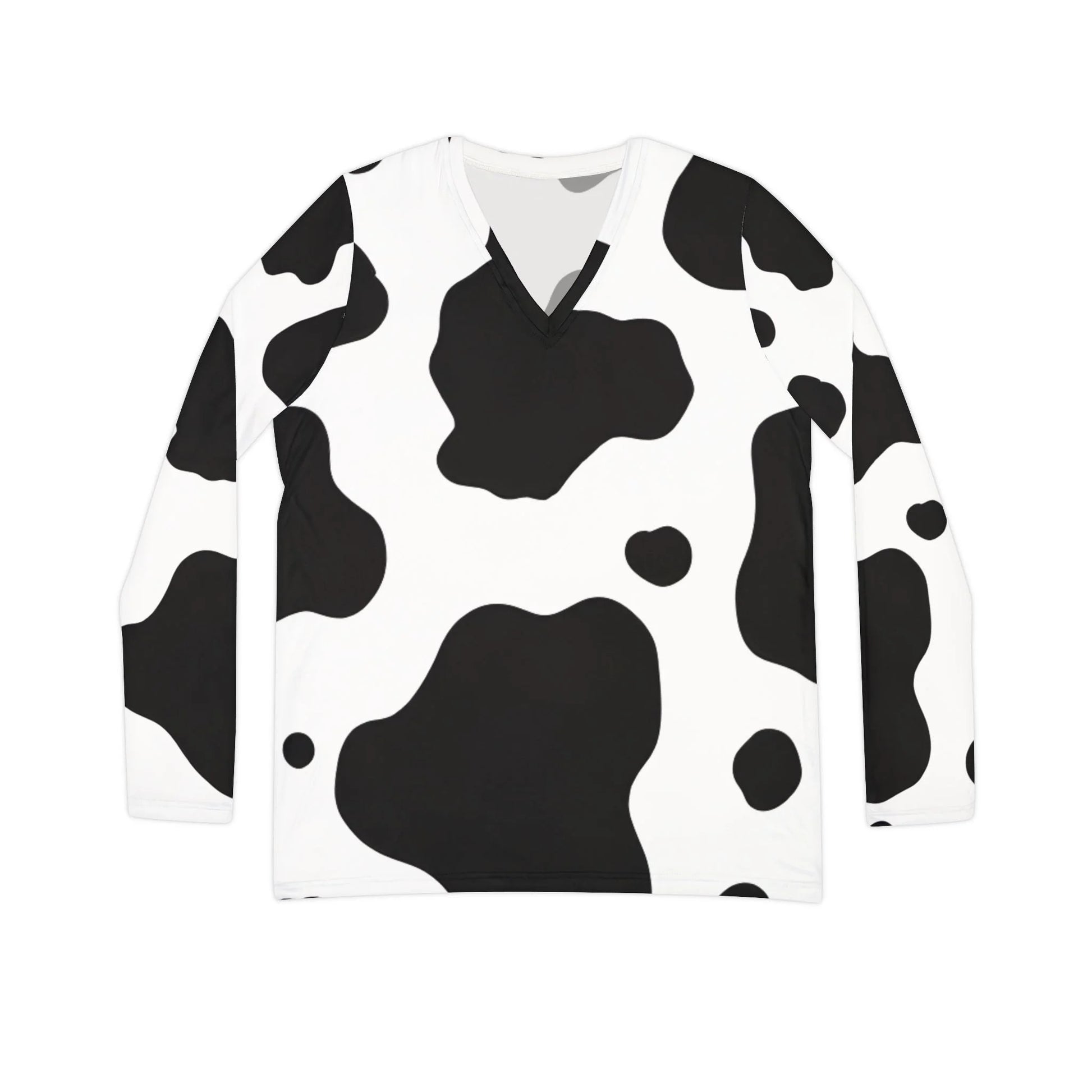 White Cow Print Long Sleeve Shirt, Artsulli - Art is Long, Life is Short, All Over Prints, Size, XS, , , , , 34245905173145