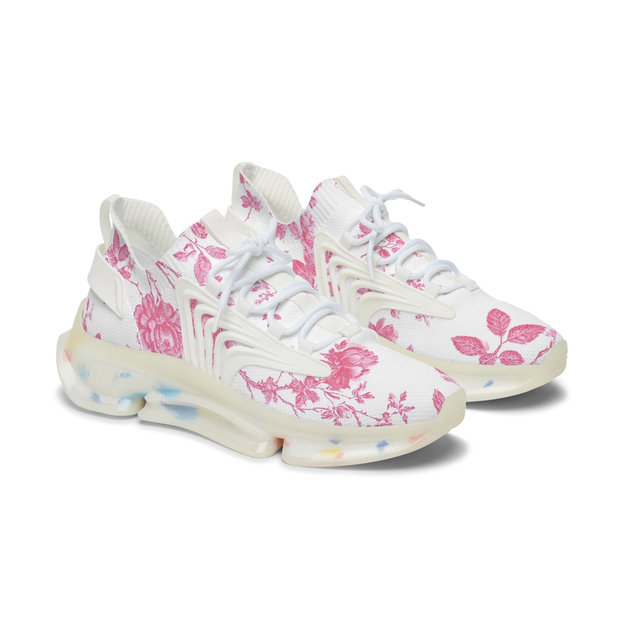 White Floral Mesh Sneakers, Artsulli - Art is Long, Life is Short, Shoes, Color, White sole, Size, US 5.5, , , 13743494112115741545