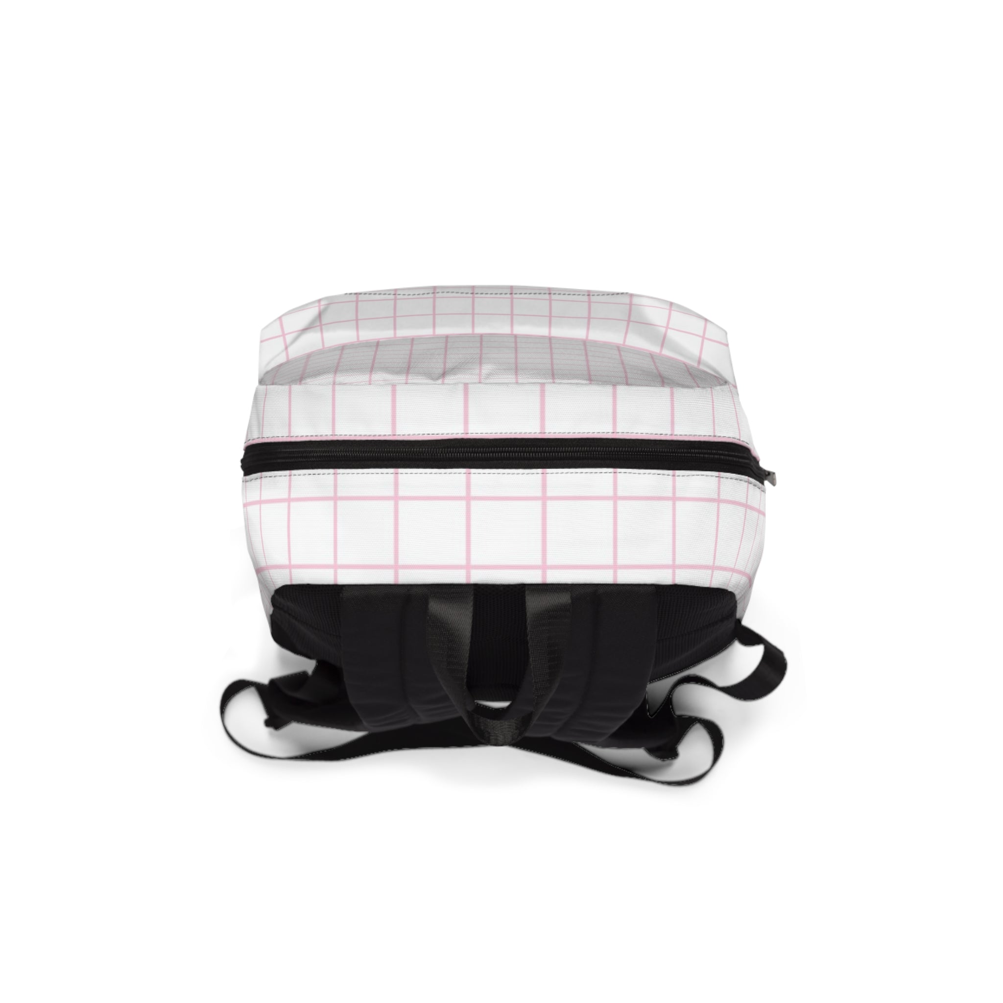 White Grid Pattern Backpack, Artsulli - Art is Long, Life is Short, Bags, , , , , , , 