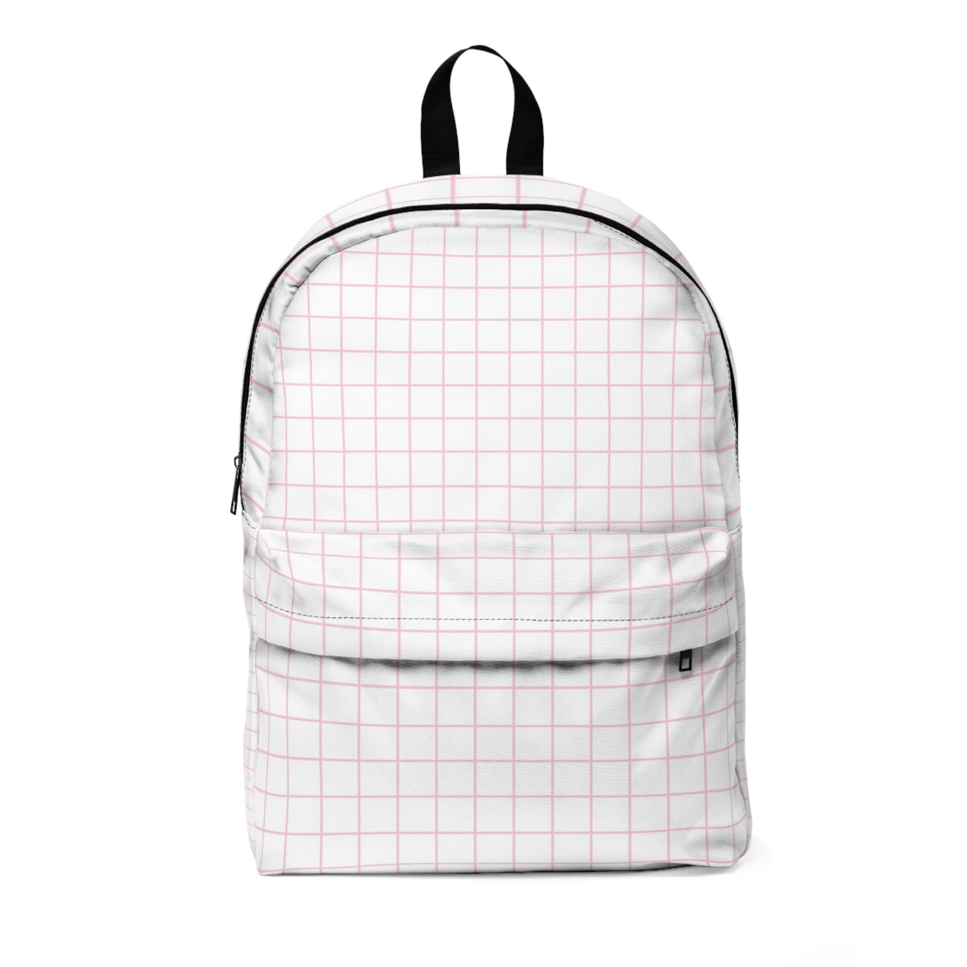 White Grid Pattern Backpack, Artsulli - Art is Long, Life is Short, Bags, Size, One size, , , , , 13000813177182538309