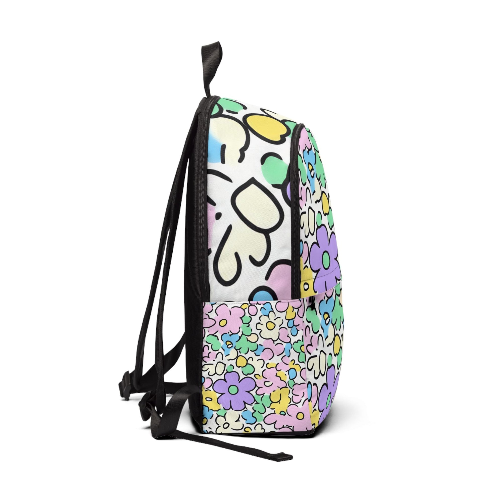 White Pastel Floral Backpack, Artsulli - Art is Long, Life is Short, Bags, , , , , , , 
