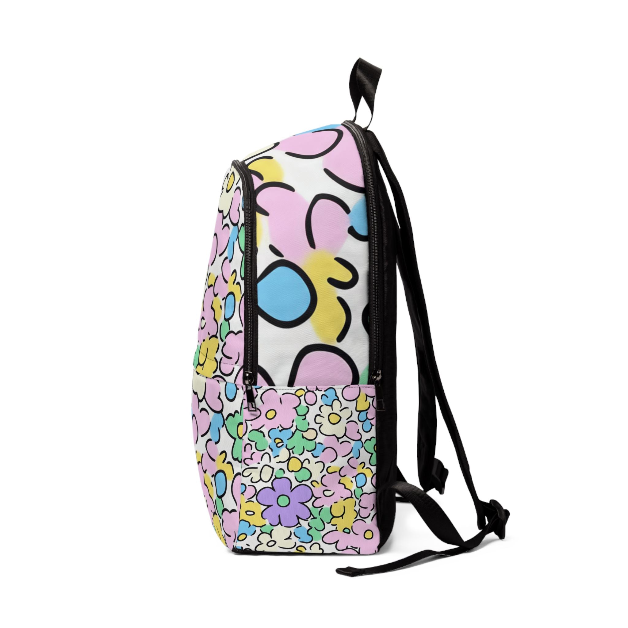 White Pastel Floral Backpack, Artsulli - Art is Long, Life is Short, Bags, , , , , , , 