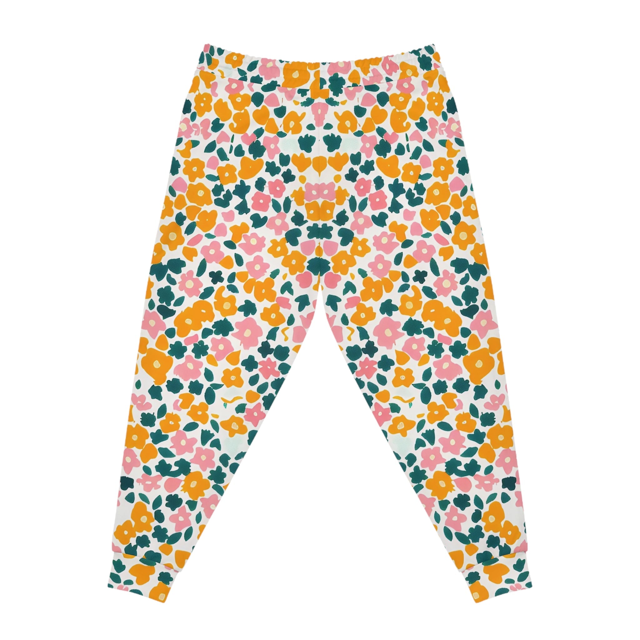 White Scattered Floral Joggers, Artsulli - Art is Long, Life is Short, All Over Prints, , , , , , , 
