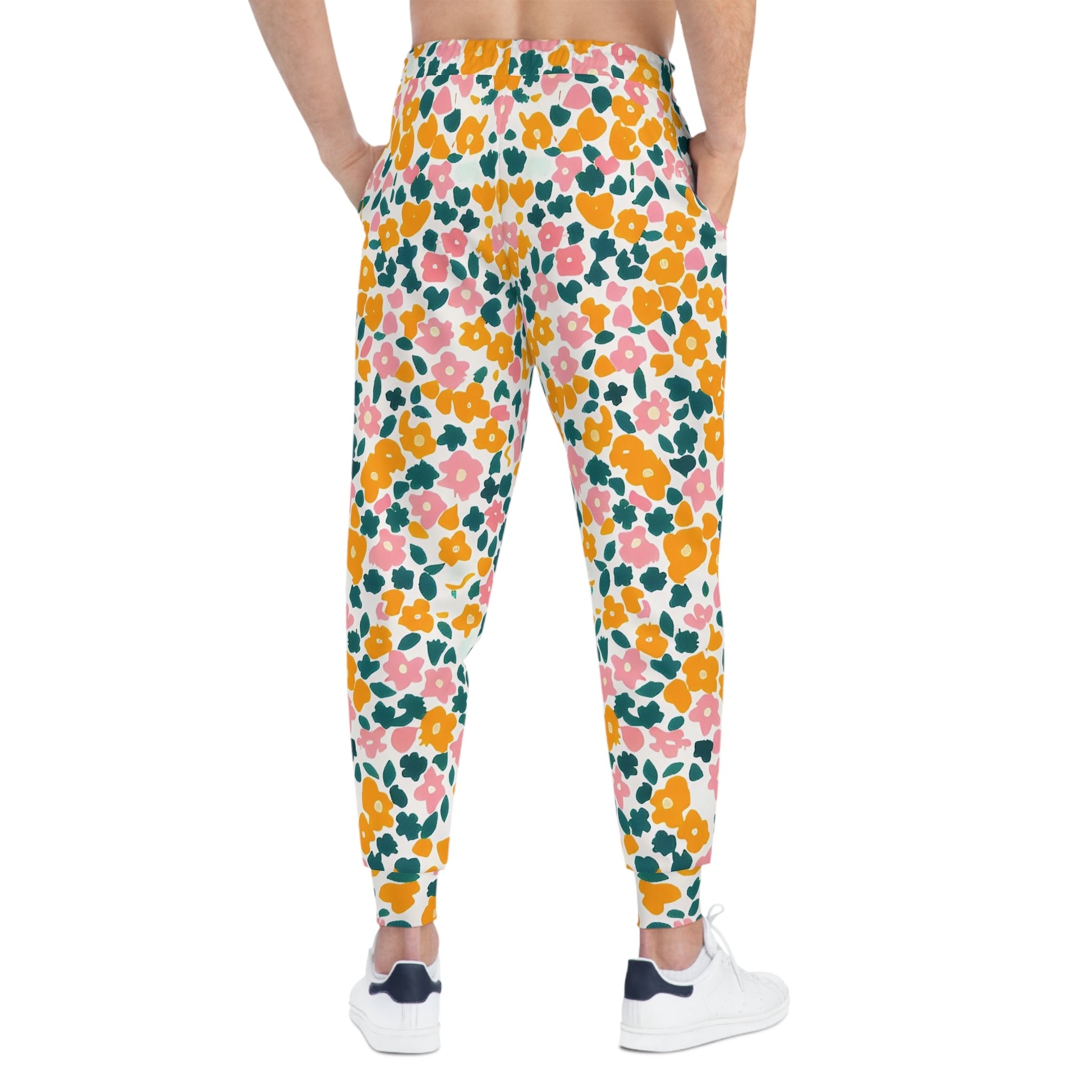 White Scattered Floral Joggers, Artsulli - Art is Long, Life is Short, All Over Prints, , , , , , , 