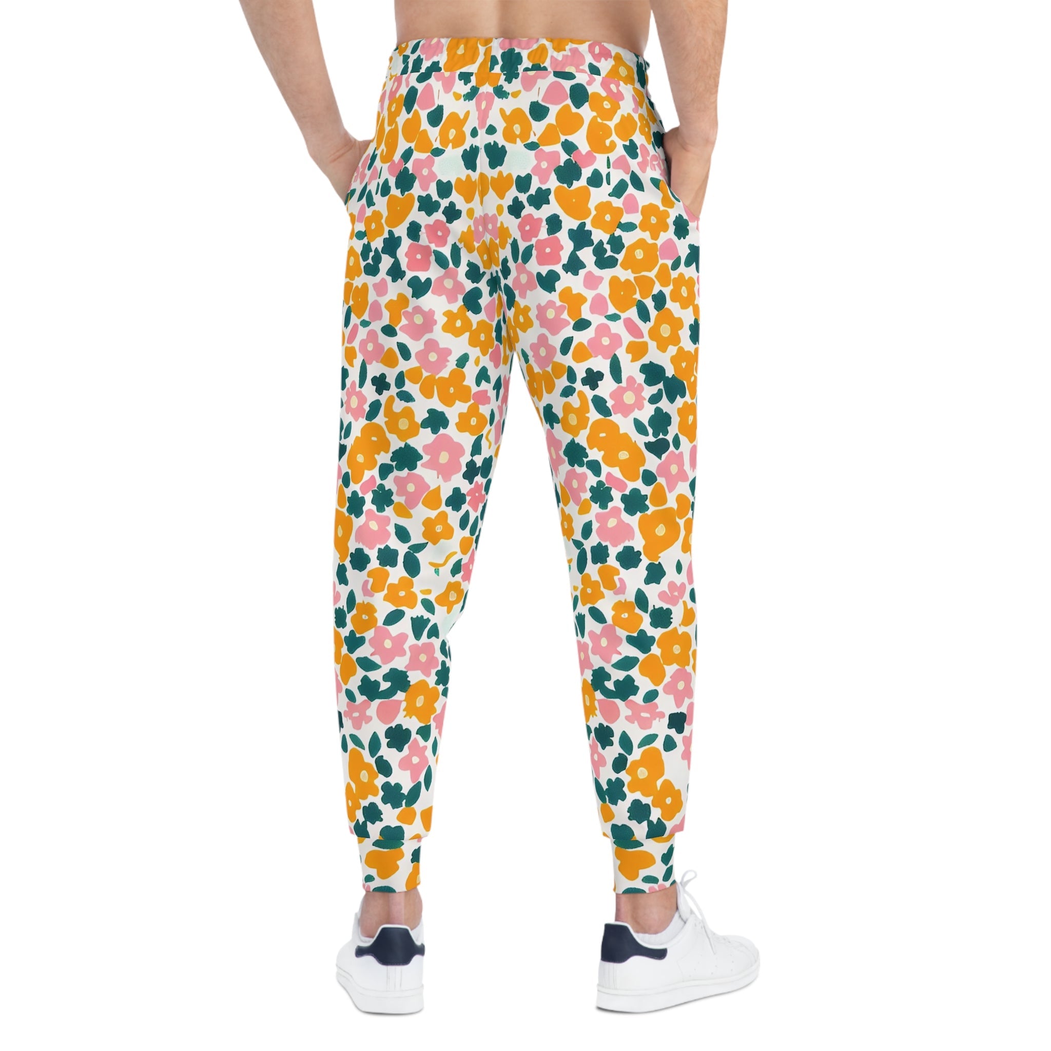 White Scattered Floral Joggers, Artsulli - Art is Long, Life is Short, All Over Prints, , , , , , , 