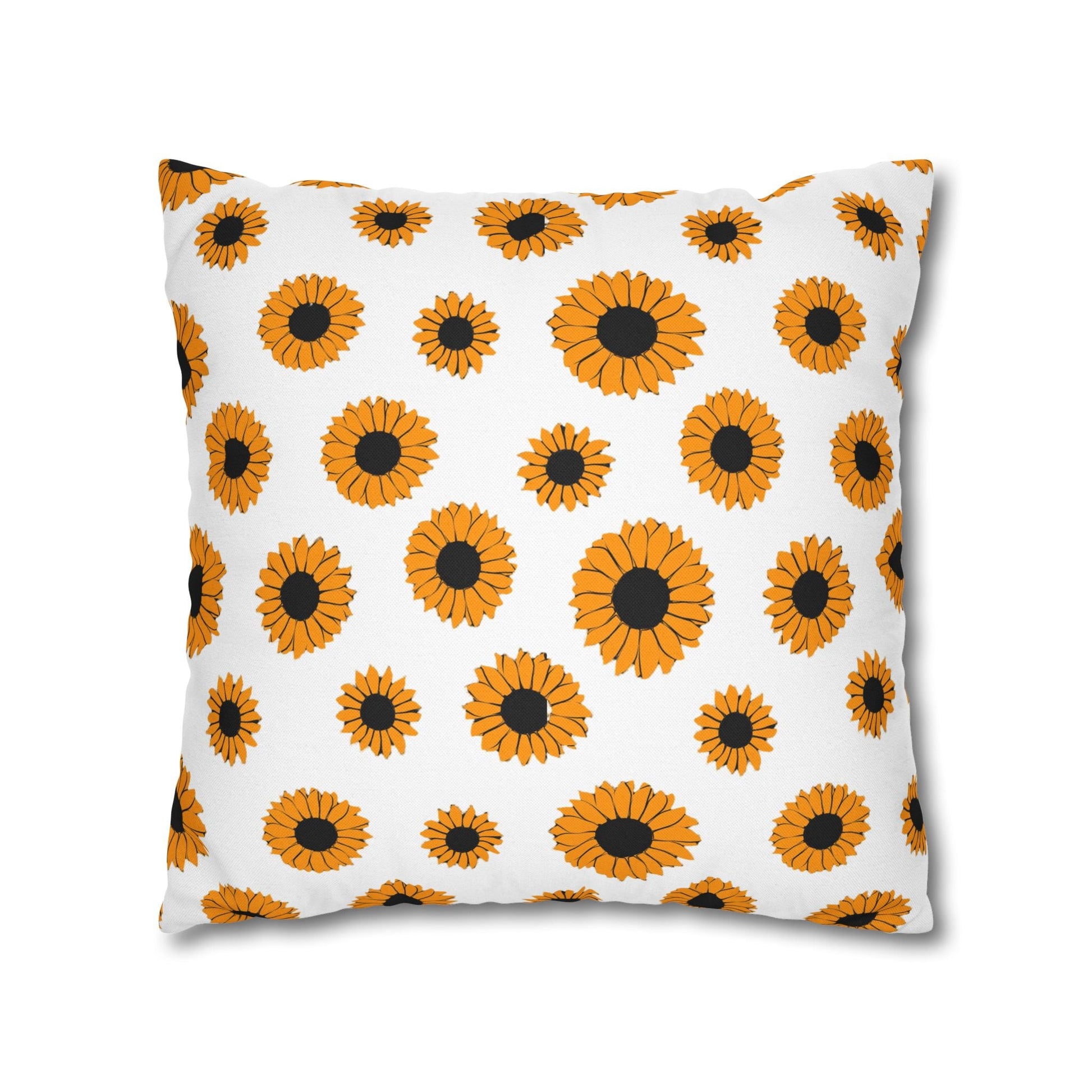 White Sunflower Pattern Throw Pillow, Artsulli - Art is Long, Life is Short, Home Decor, , , , , , , 