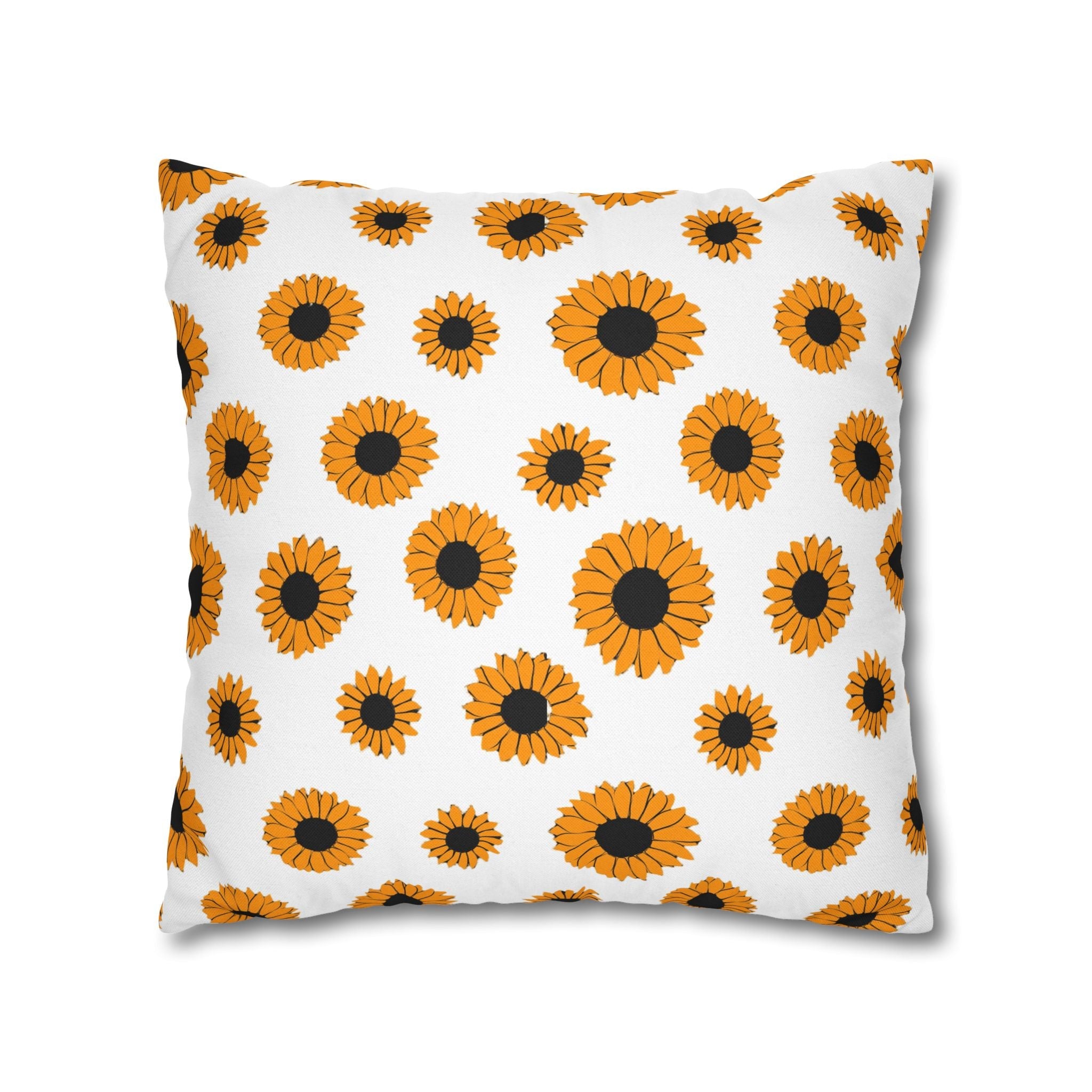 White Sunflower Pattern Throw Pillow, Artsulli - Art is Long, Life is Short, Home Decor, , , , , , , 