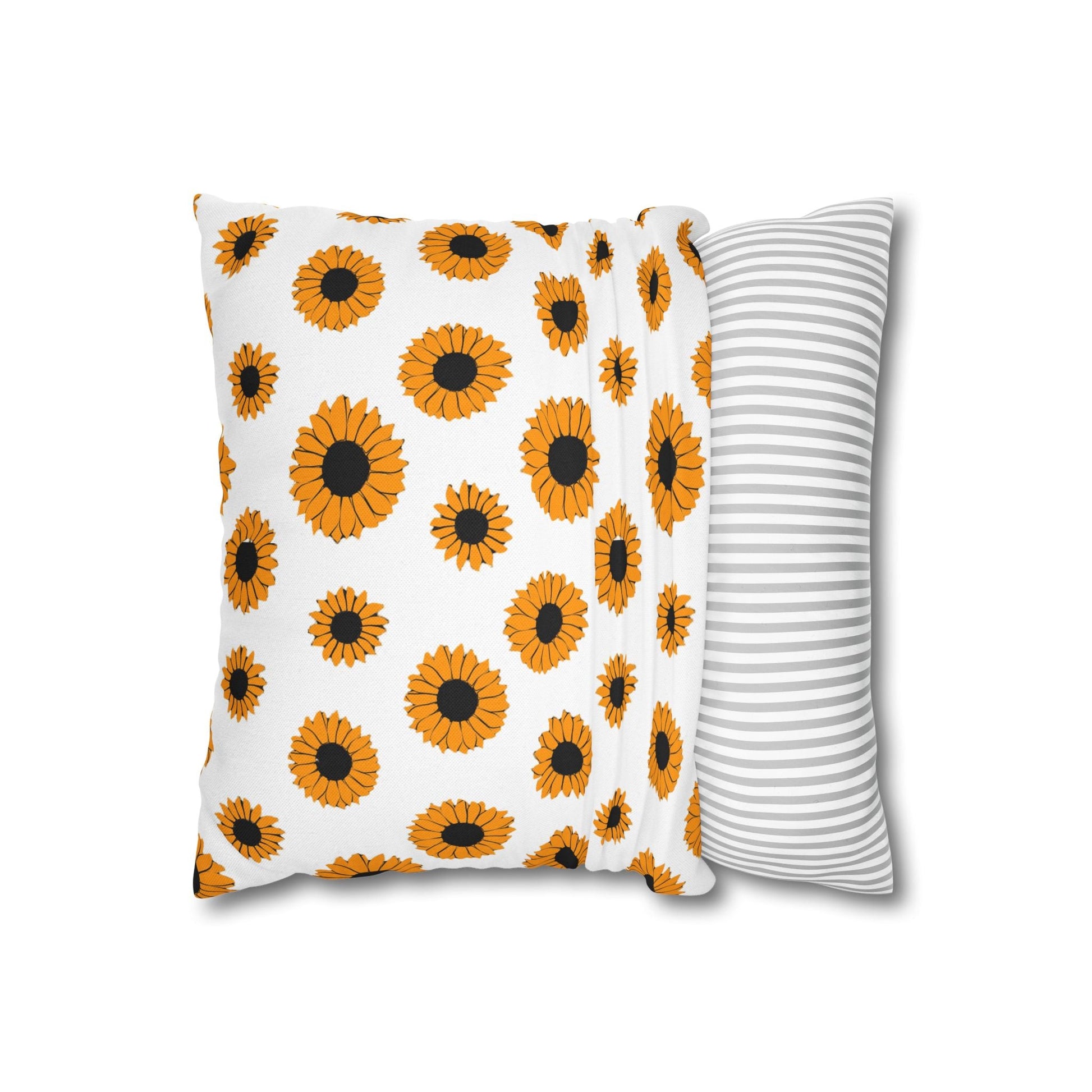 White Sunflower Pattern Throw Pillow, Artsulli - Art is Long, Life is Short, Home Decor, , , , , , , 