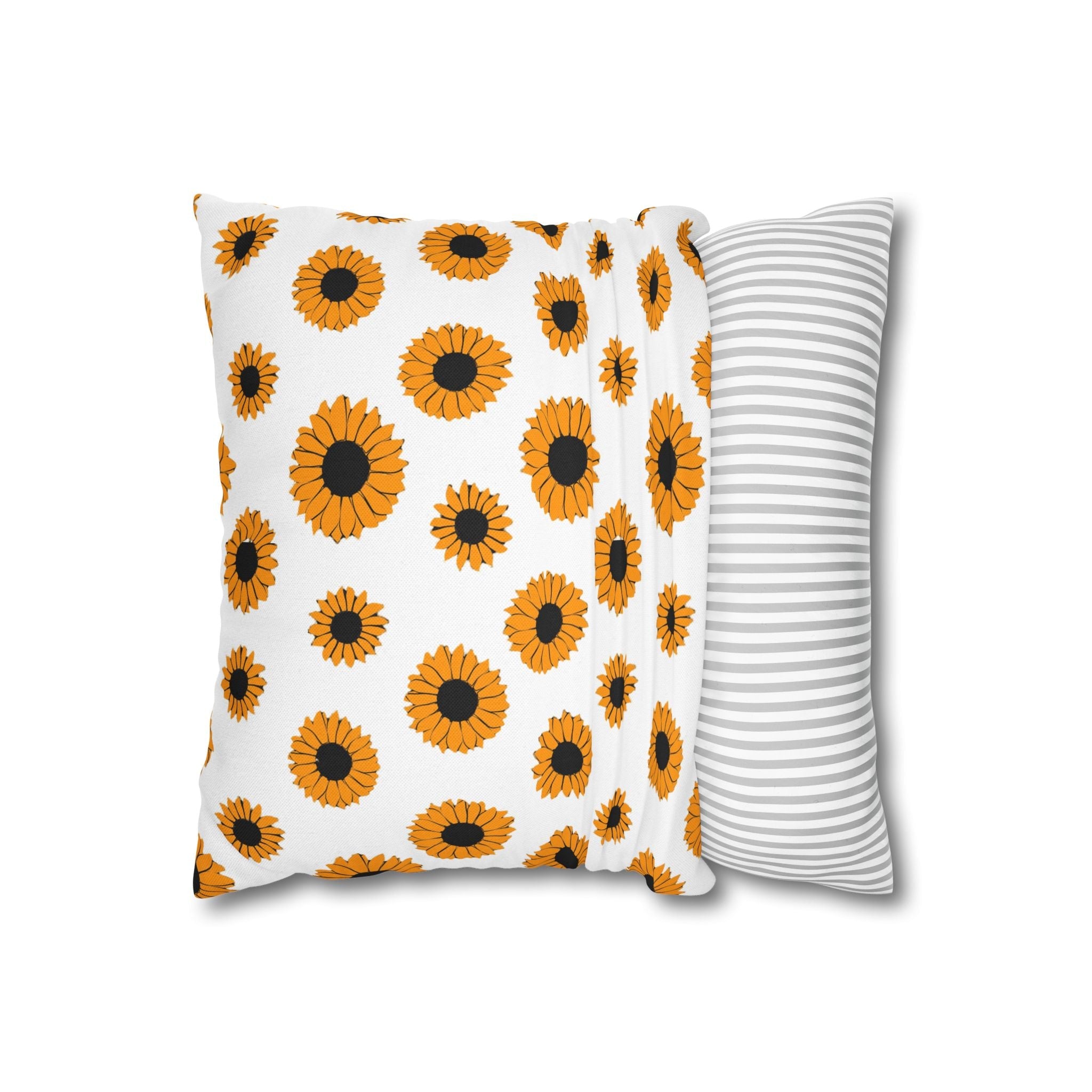 White Sunflower Pattern Throw Pillow, Artsulli - Art is Long, Life is Short, Home Decor, , , , , , , 