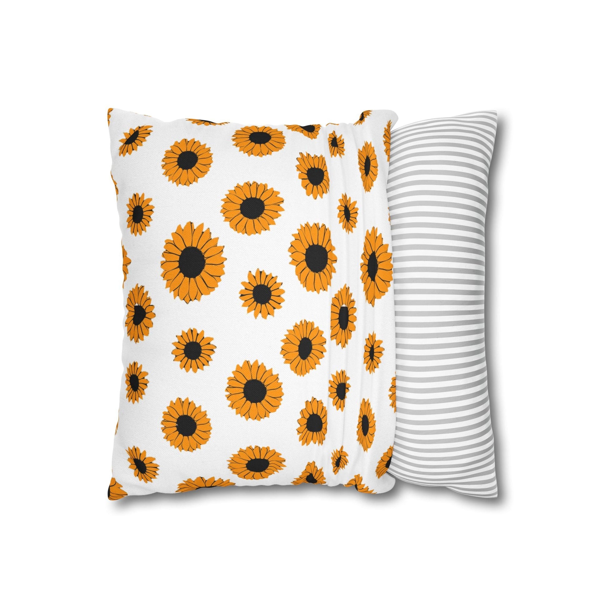 White Sunflower Pattern Throw Pillow, Artsulli - Art is Long, Life is Short, Home Decor, , , , , , , 
