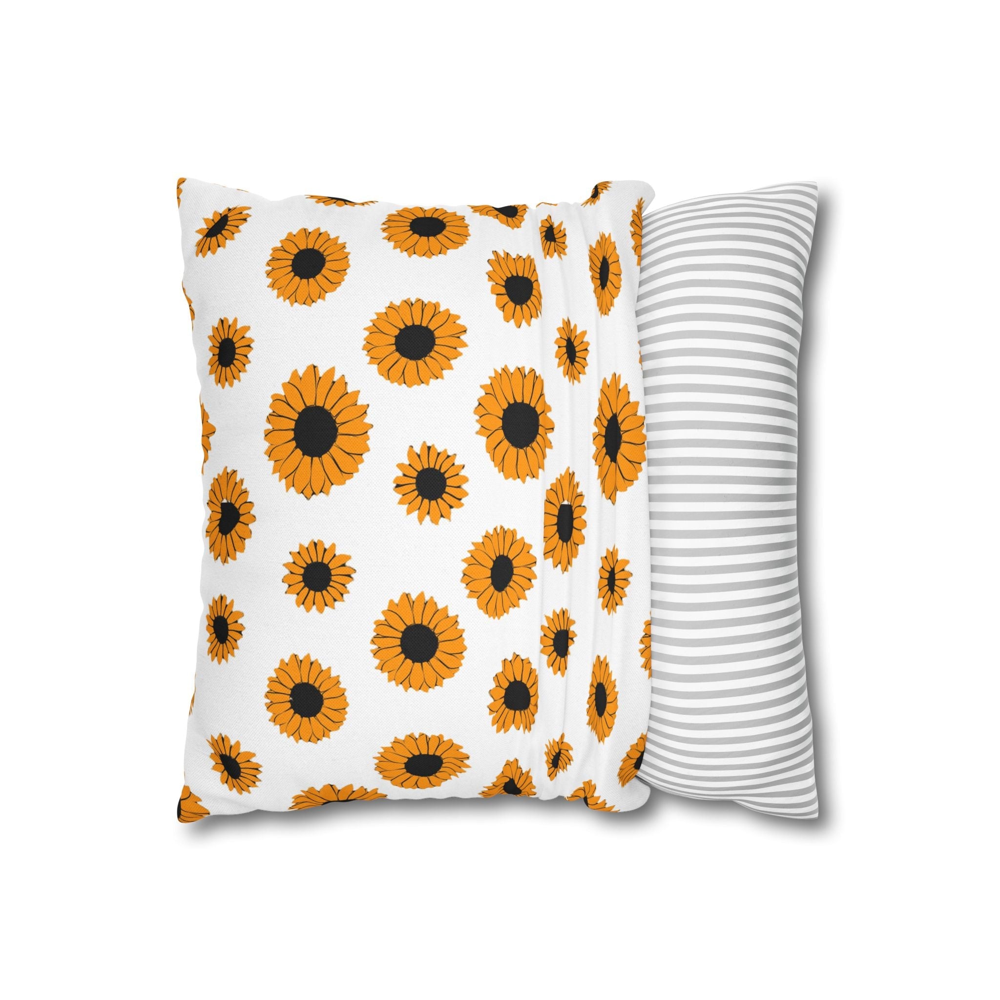 White Sunflower Pattern Throw Pillow, Artsulli - Art is Long, Life is Short, Home Decor, , , , , , , 