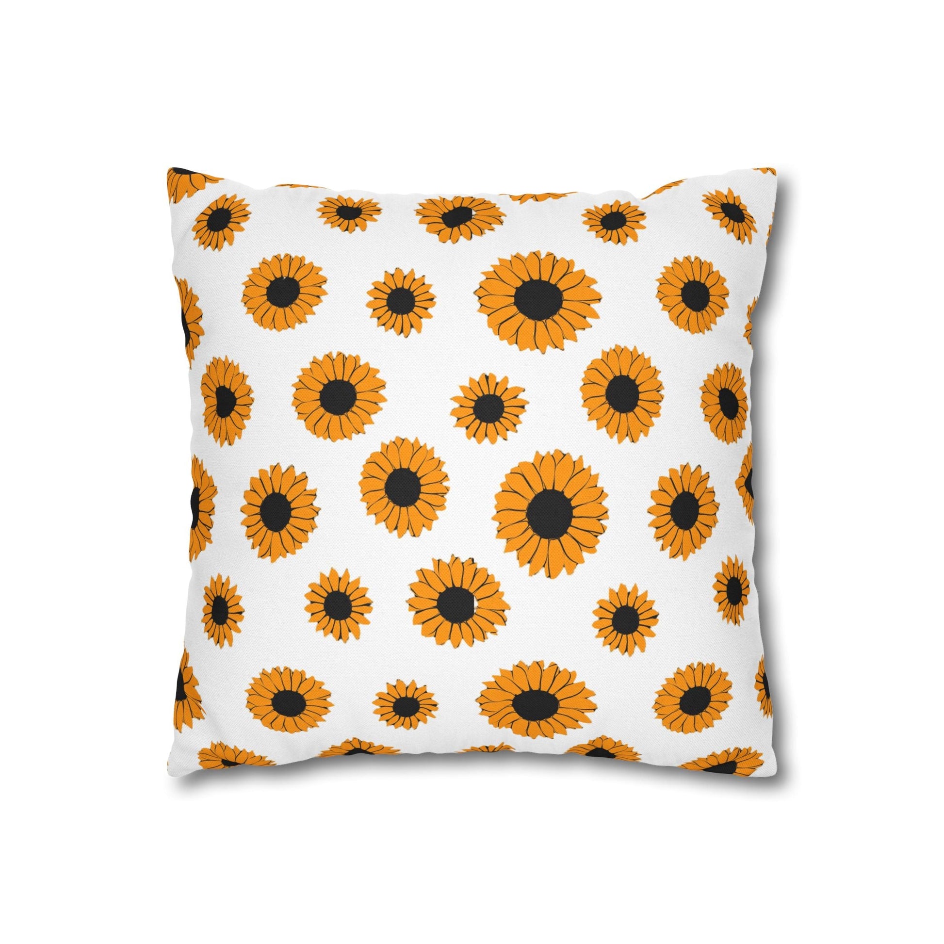 White Sunflower Pattern Throw Pillow, Artsulli - Art is Long, Life is Short, Home Decor, , , , , , , 