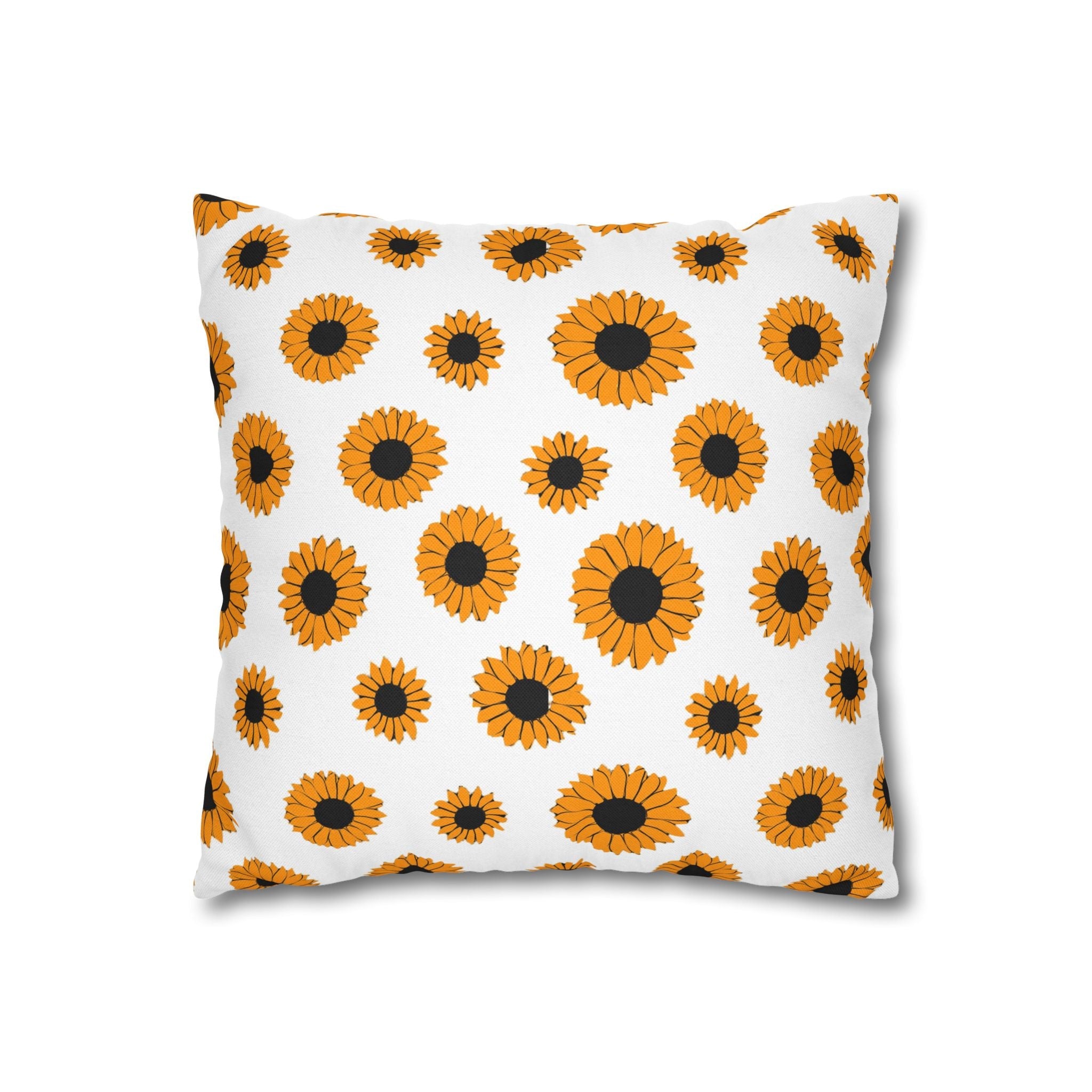 White Sunflower Pattern Throw Pillow, Artsulli - Art is Long, Life is Short, Home Decor, , , , , , , 