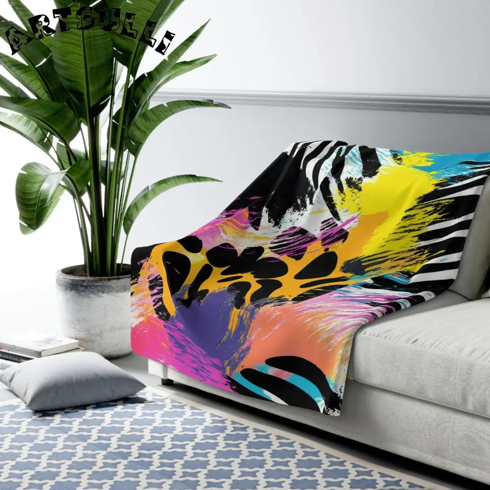 Wild Style Animal Print Cozy Fleece Blanket, Artsulli - Art is Long, Life is Short, Home Decor, , , , , , , 
