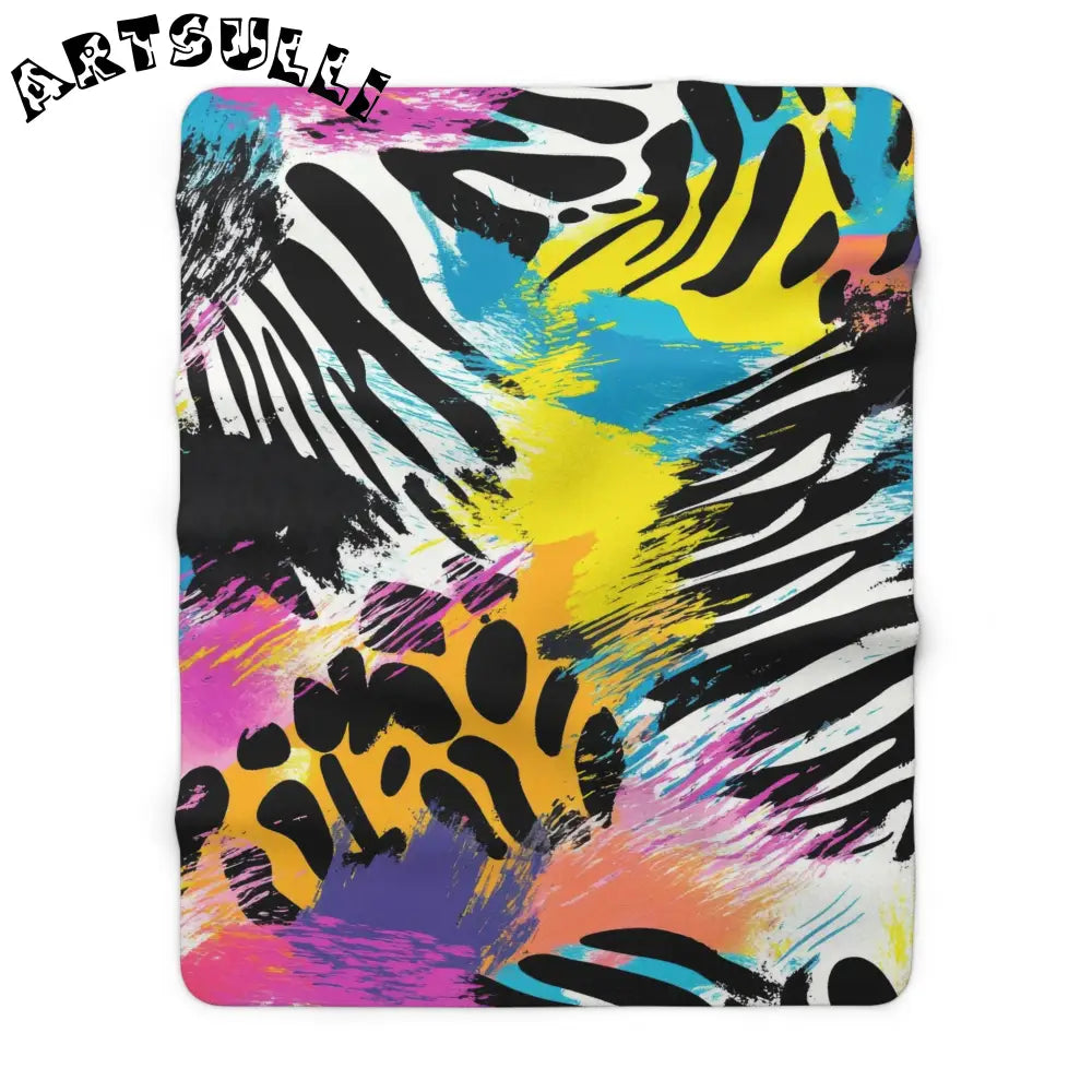 Wild Style Animal Print Cozy Fleece Blanket, Artsulli - Art is Long, Life is Short, Home Decor, Size, 60" × 80", , , , , 17757334041584