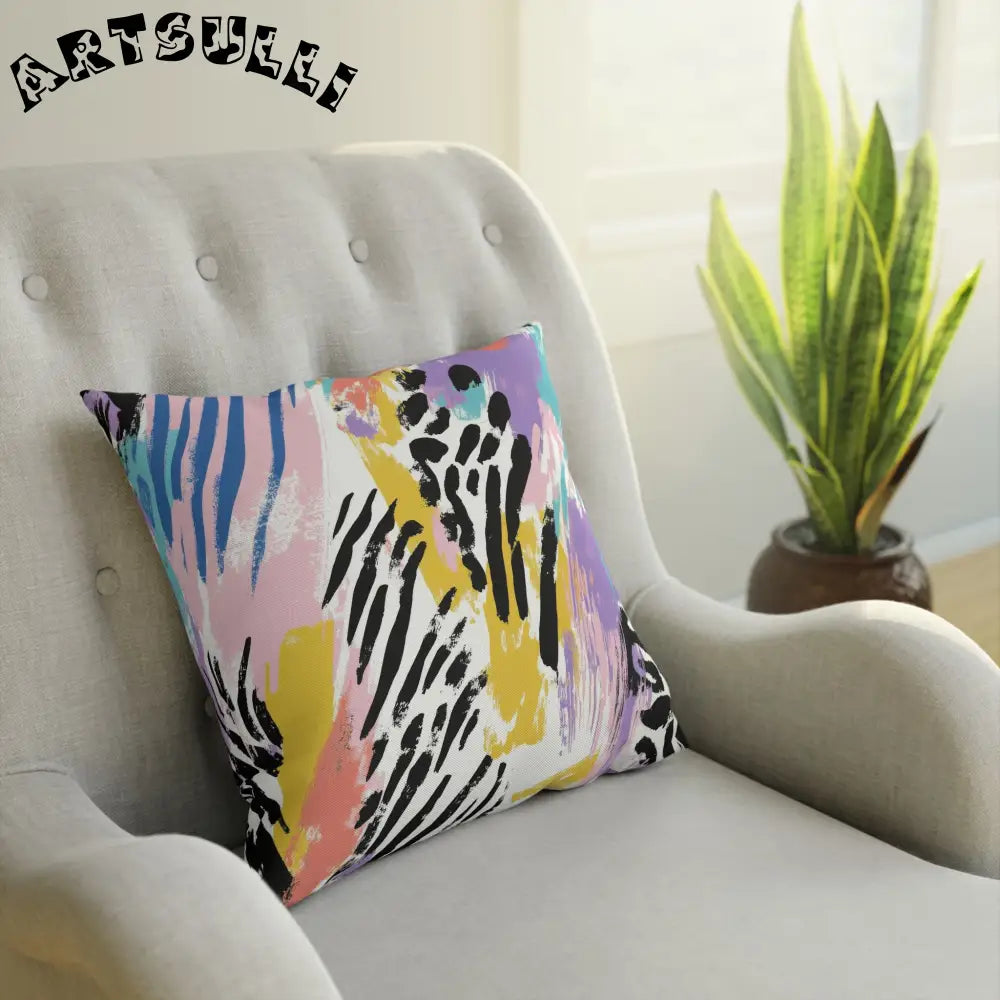 Wild Zebra Stripes and Paint Throw Pillow, Artsulli - Art is Long, Life is Short, Home Decor, , , , , , , 