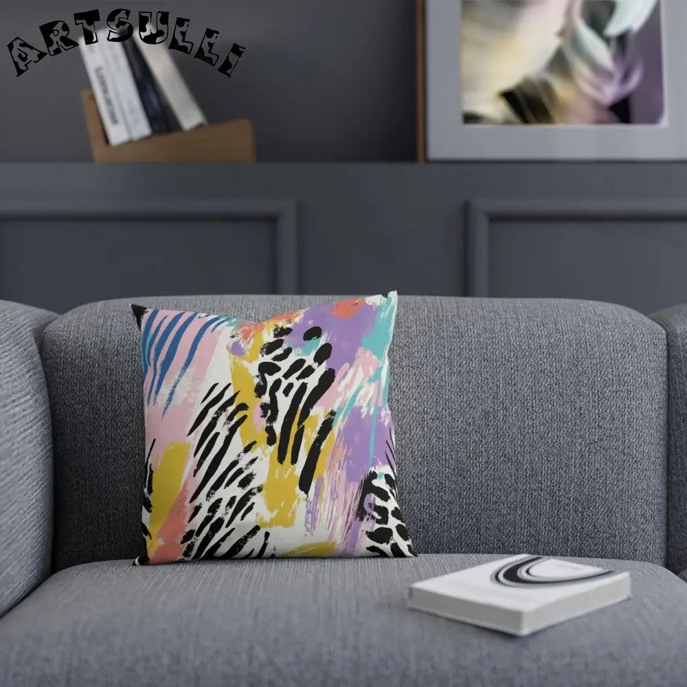 Wild Zebra Stripes and Paint Throw Pillow, Artsulli - Art is Long, Life is Short, Home Decor, , , , , , , 