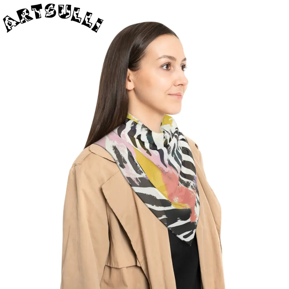 Wild Zebra Stripes Quality Poly Voile Scarf, Artsulli - Art is Long, Life is Short, Accessories, , , , , , , 