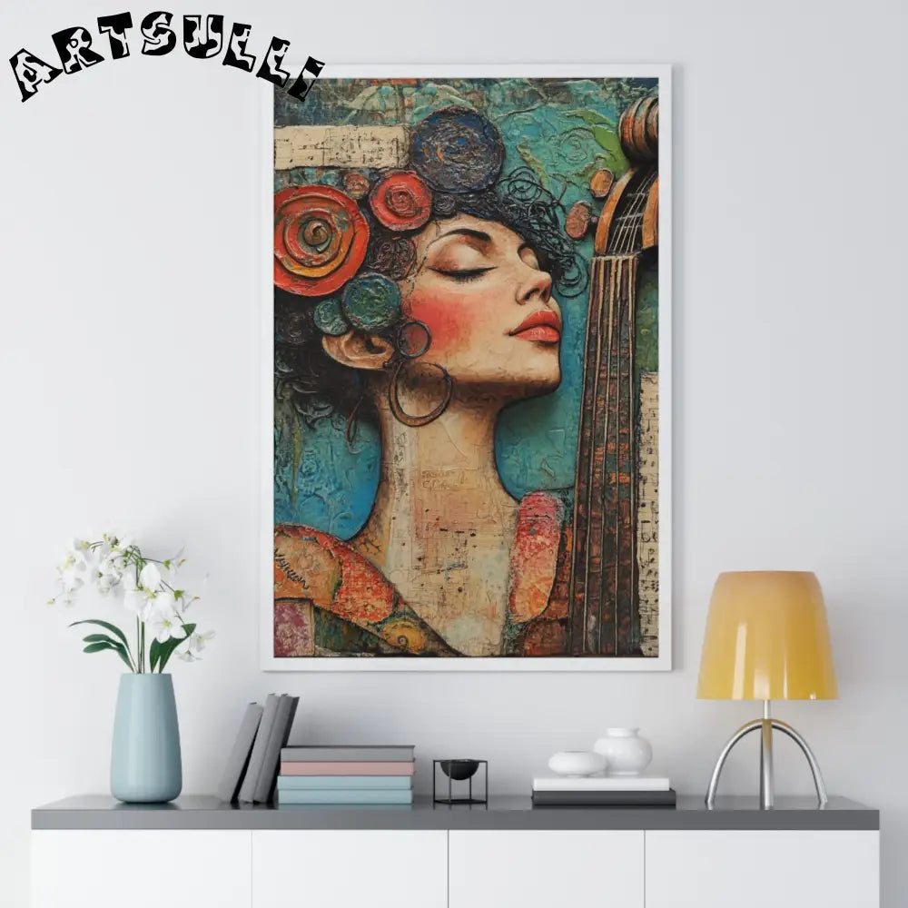 Woman and Cello Framed Art Print, Artsulli - Art is Long, Life is Short, Poster, , , , , , , 
