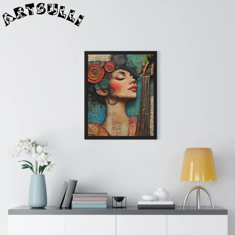 Woman and Cello Framed Art Print, Artsulli - Art is Long, Life is Short, Poster, , , , , , , 
