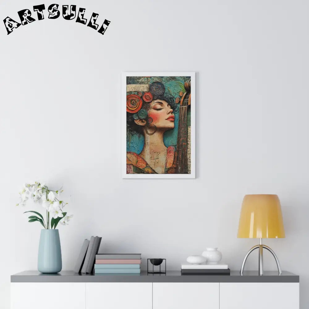 Woman and Cello Framed Art Print, Artsulli - Art is Long, Life is Short, Poster, , , , , , , 