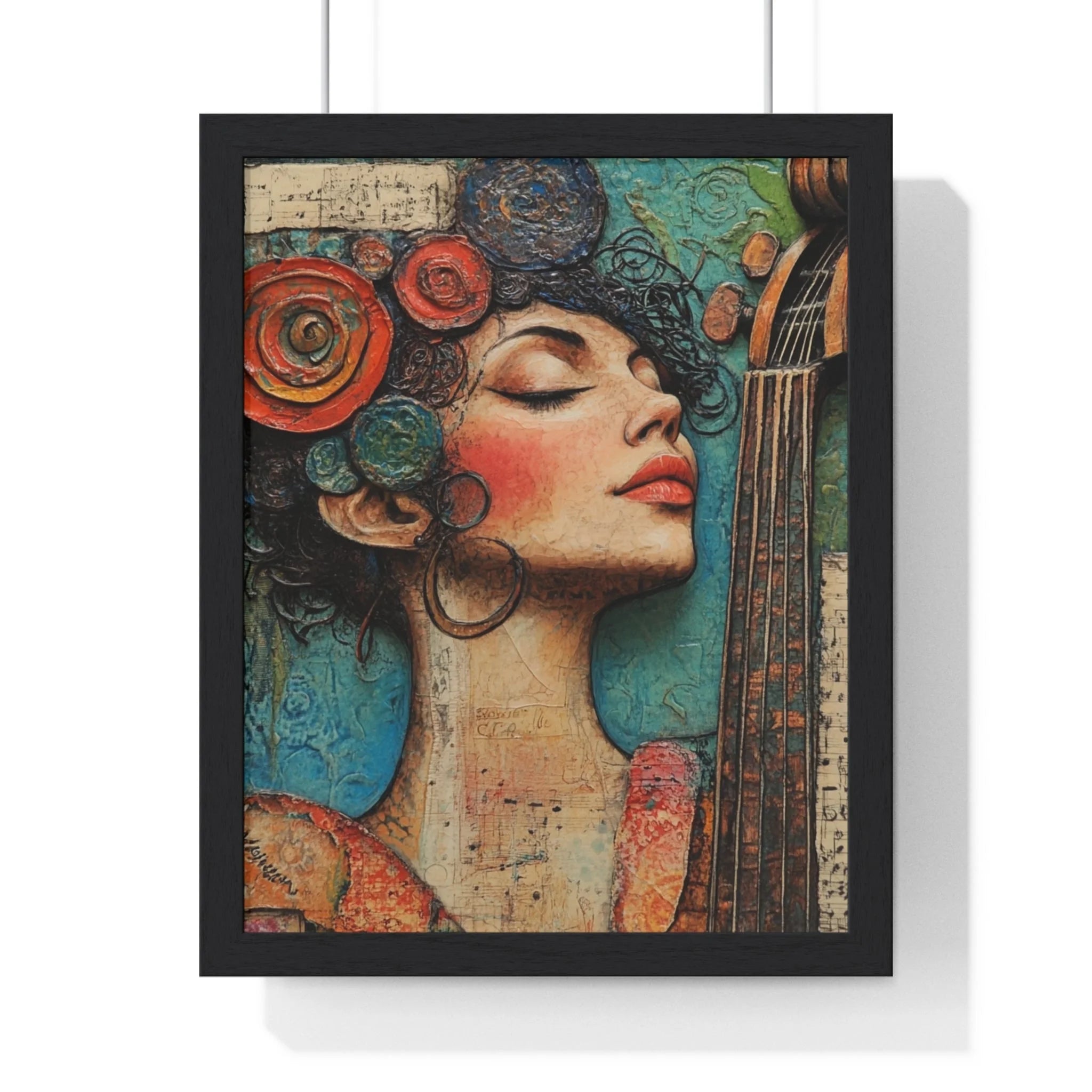 Buy The Best black framed art print woman By Artsulli x Color Printify - Woman and Cello Framed Art Print - 2025