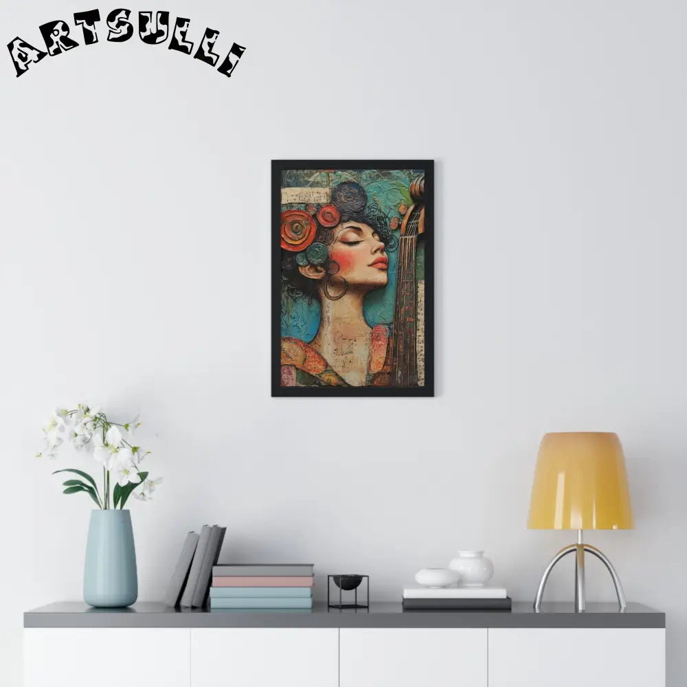 Woman and Cello Framed Art Print, Artsulli - Art is Long, Life is Short, Poster, , , , , , , 