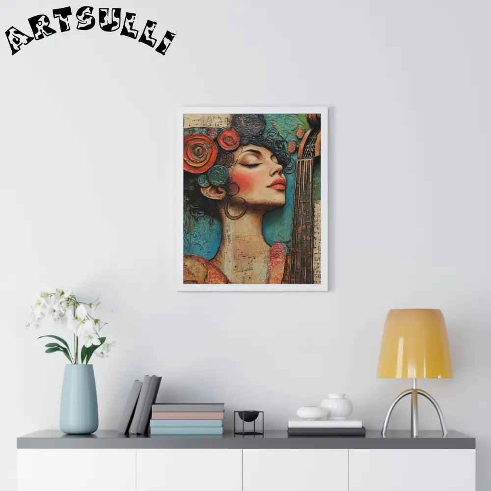 Woman and Cello Framed Art Print, Artsulli - Art is Long, Life is Short, Poster, , , , , , , 