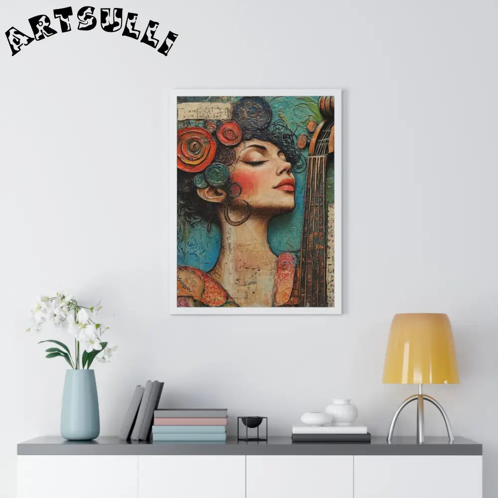 Woman and Cello Framed Art Print, Artsulli - Art is Long, Life is Short, Poster, , , , , , , 