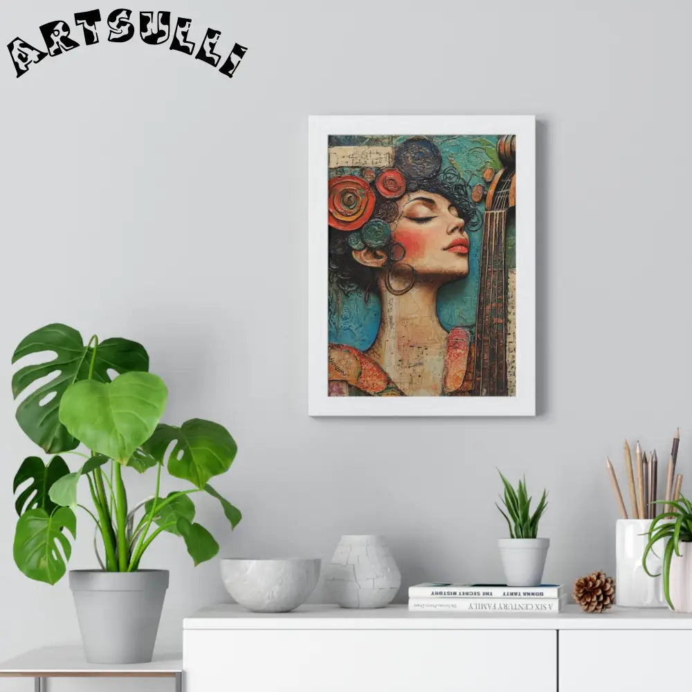 Woman and Cello Framed Art Print, Artsulli - Art is Long, Life is Short, Poster, , , , , , , 