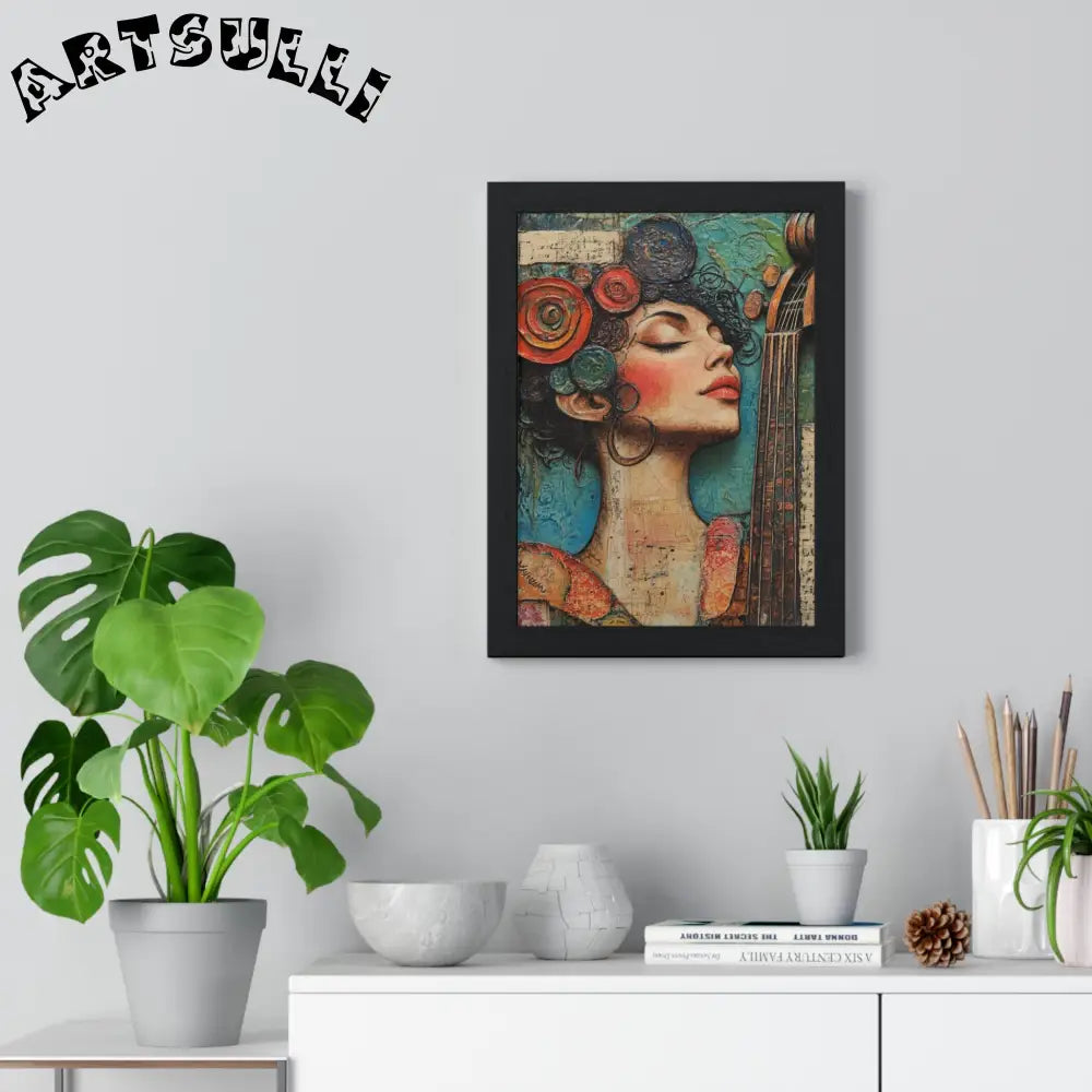 Woman and Cello Framed Art Print, Artsulli - Art is Long, Life is Short, Poster, , , , , , , 