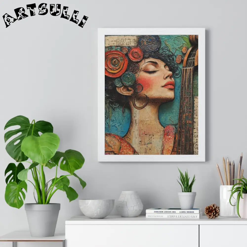 Woman and Cello Framed Art Print, Artsulli - Art is Long, Life is Short, Poster, , , , , , , 