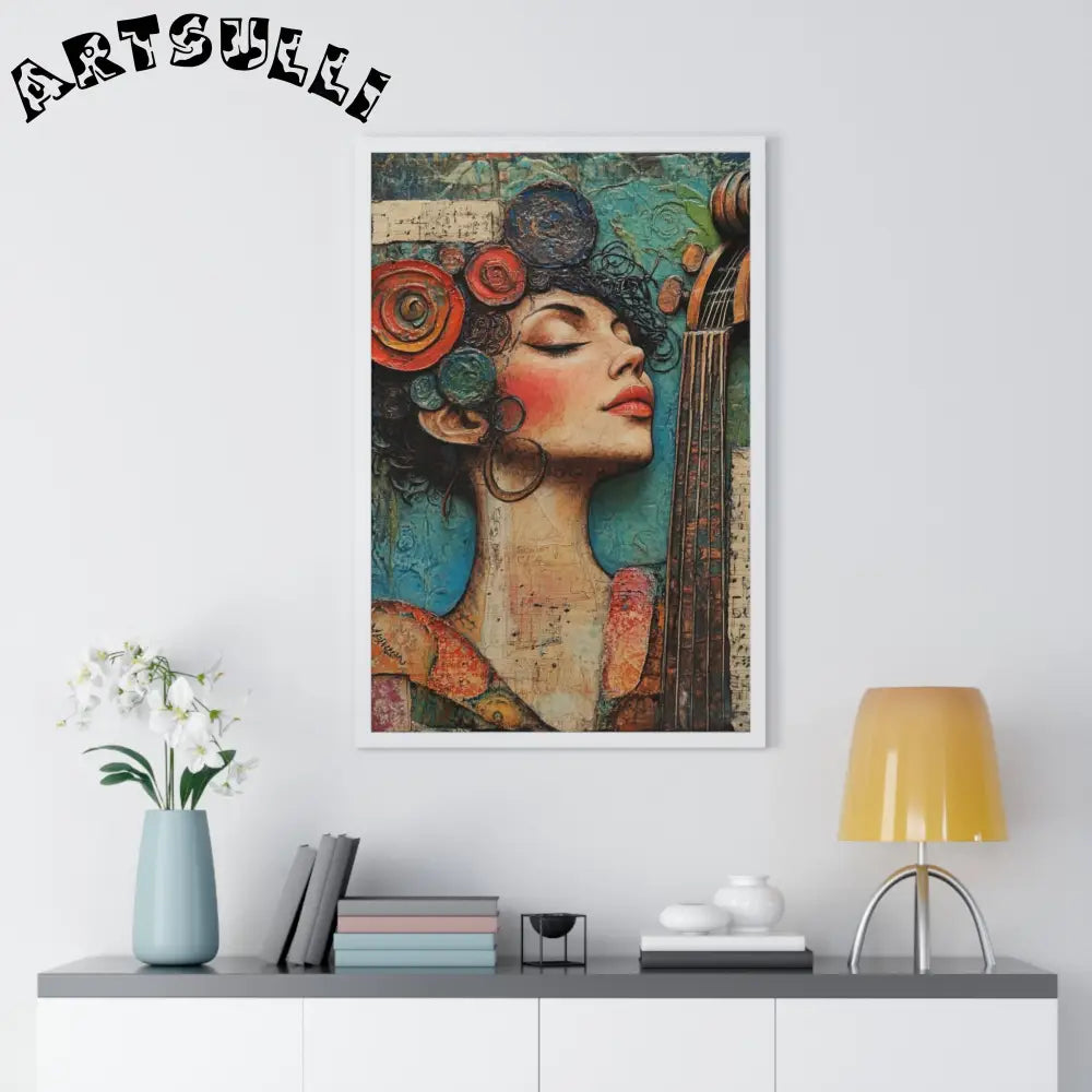 Woman and Cello Framed Art Print, Artsulli - Art is Long, Life is Short, Poster, , , , , , , 