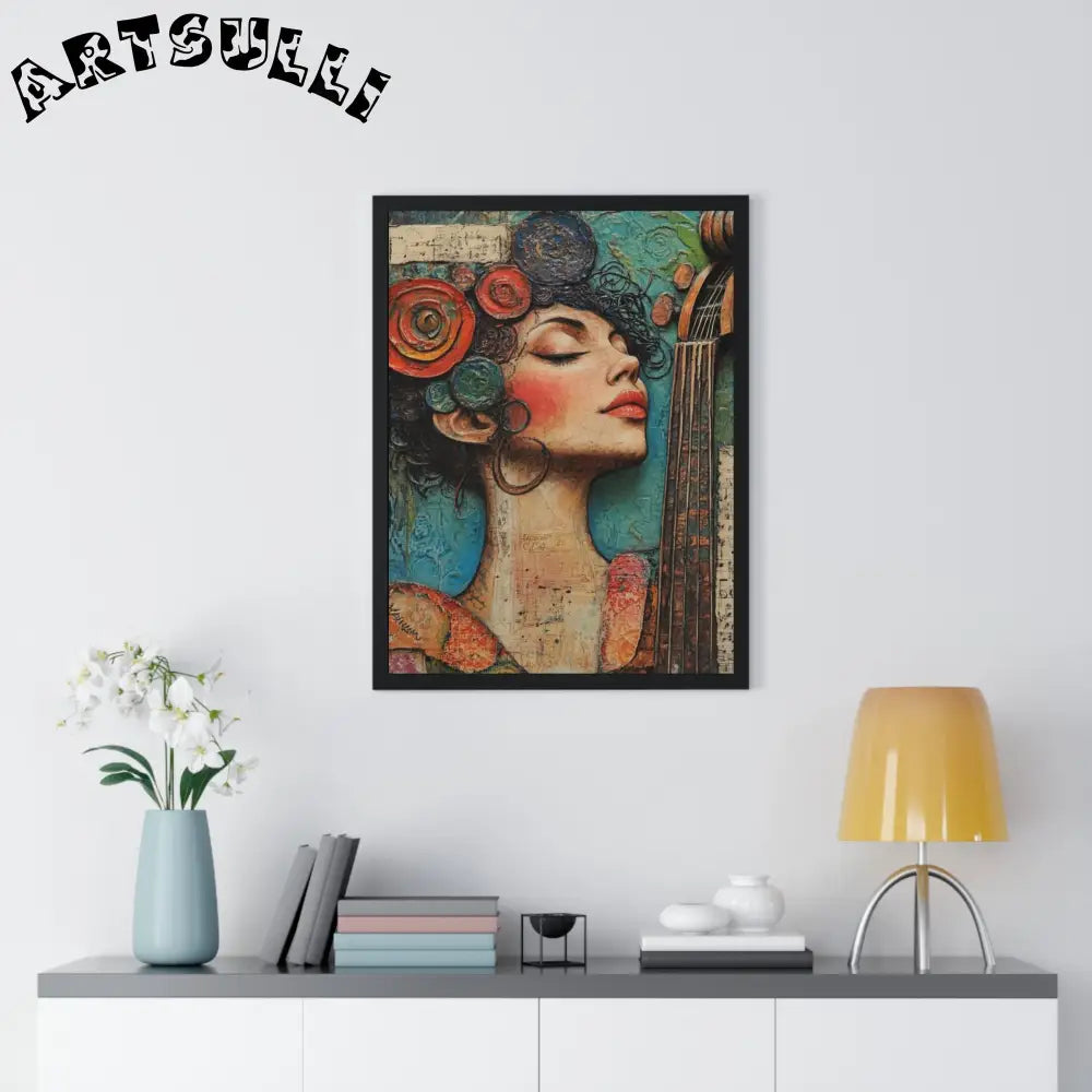 Woman and Cello Framed Art Print, Artsulli - Art is Long, Life is Short, Poster, , , , , , , 