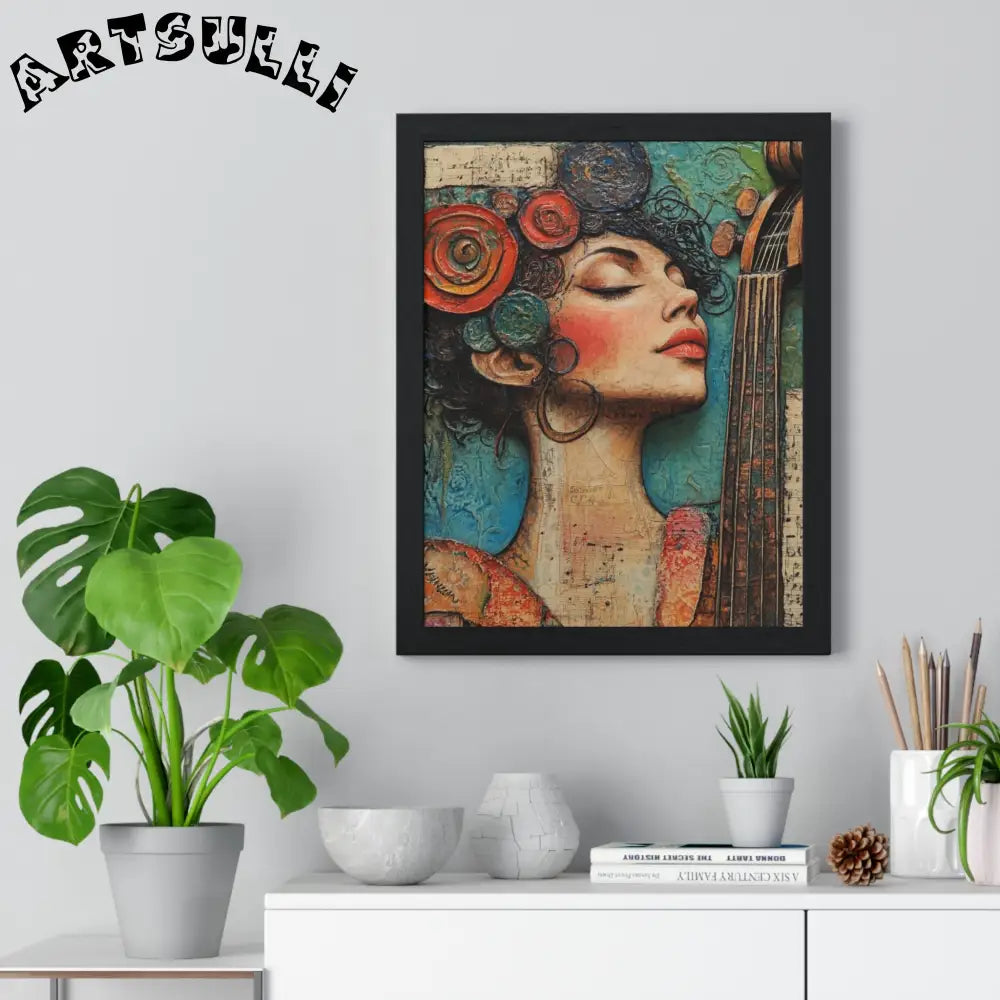 Woman and Cello Framed Art Print, Artsulli - Art is Long, Life is Short, Poster, , , , , , , 